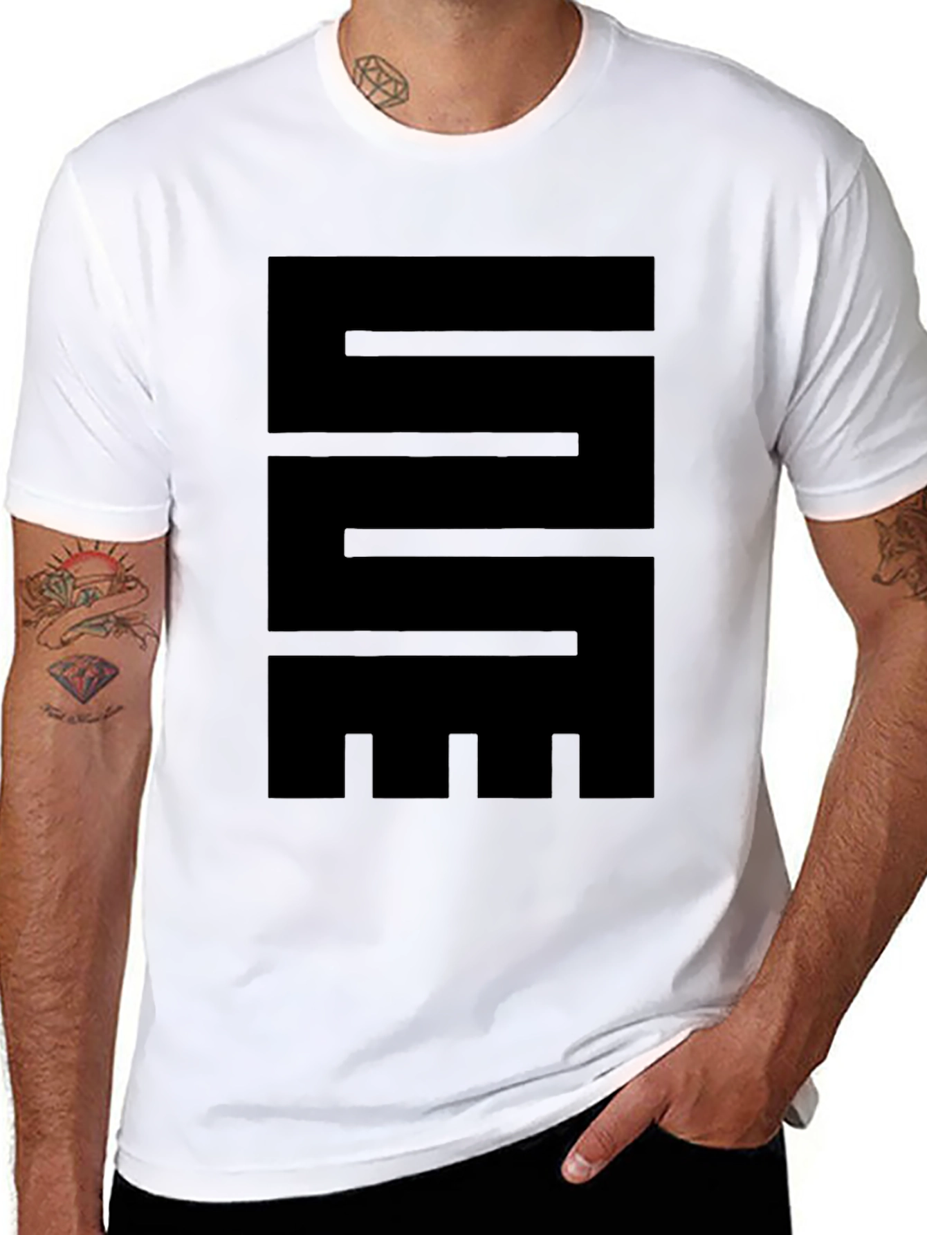 Abstract Graphic Black T-Shirt