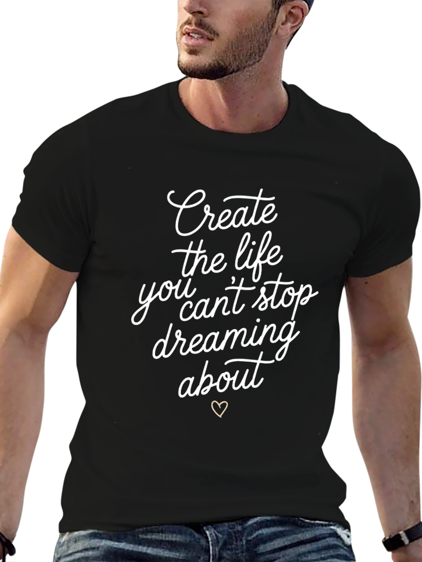 Inspirational Black T-Shirt - Dream Life