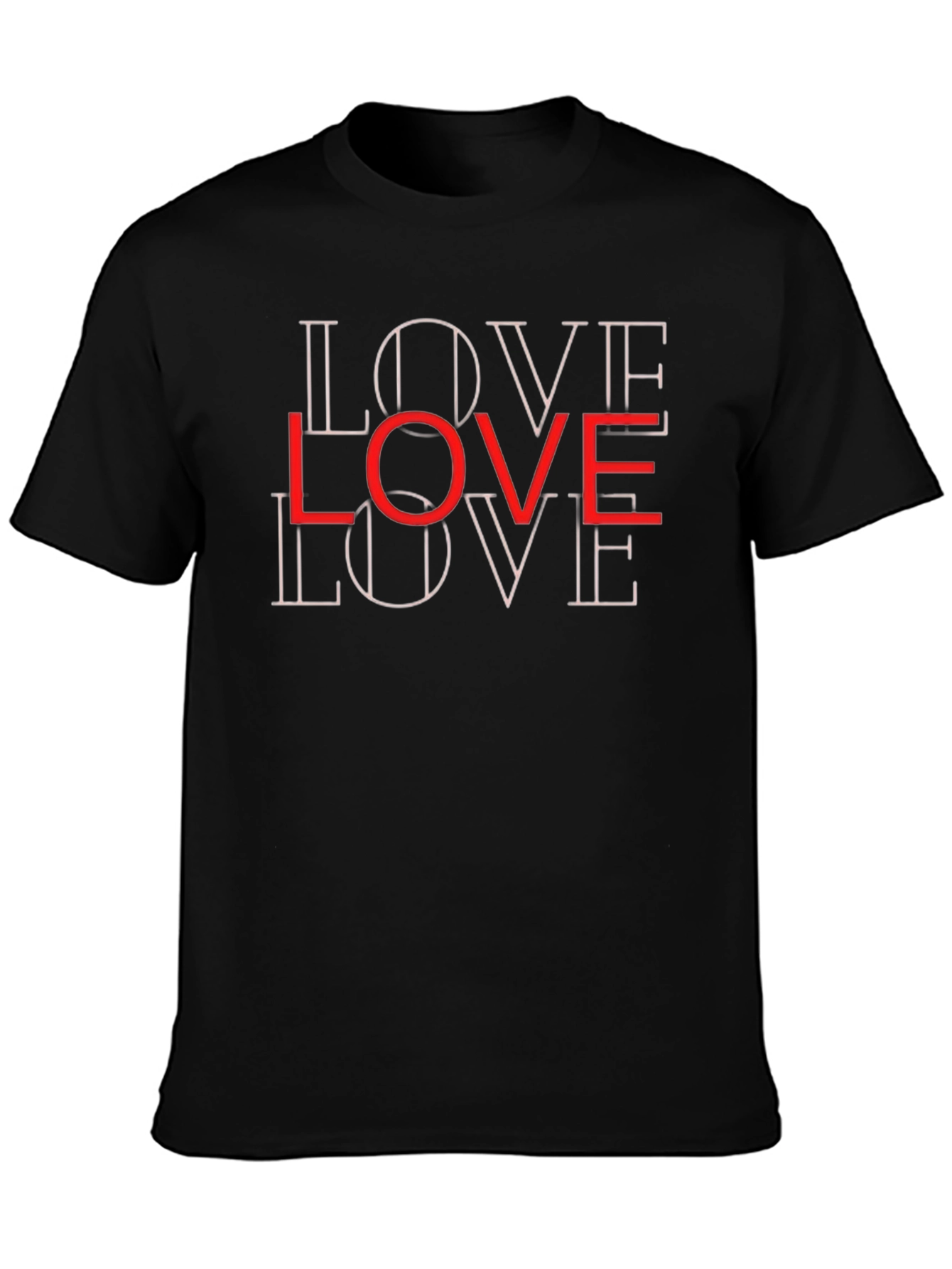Love Graphic Print Black T-Shirt