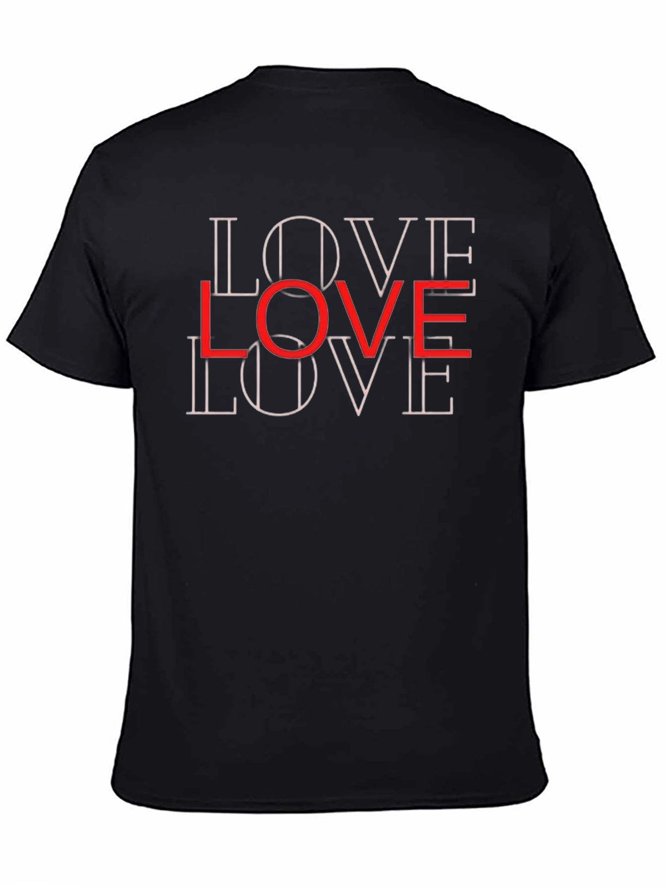 Love Graphic Print Black T-Shirt