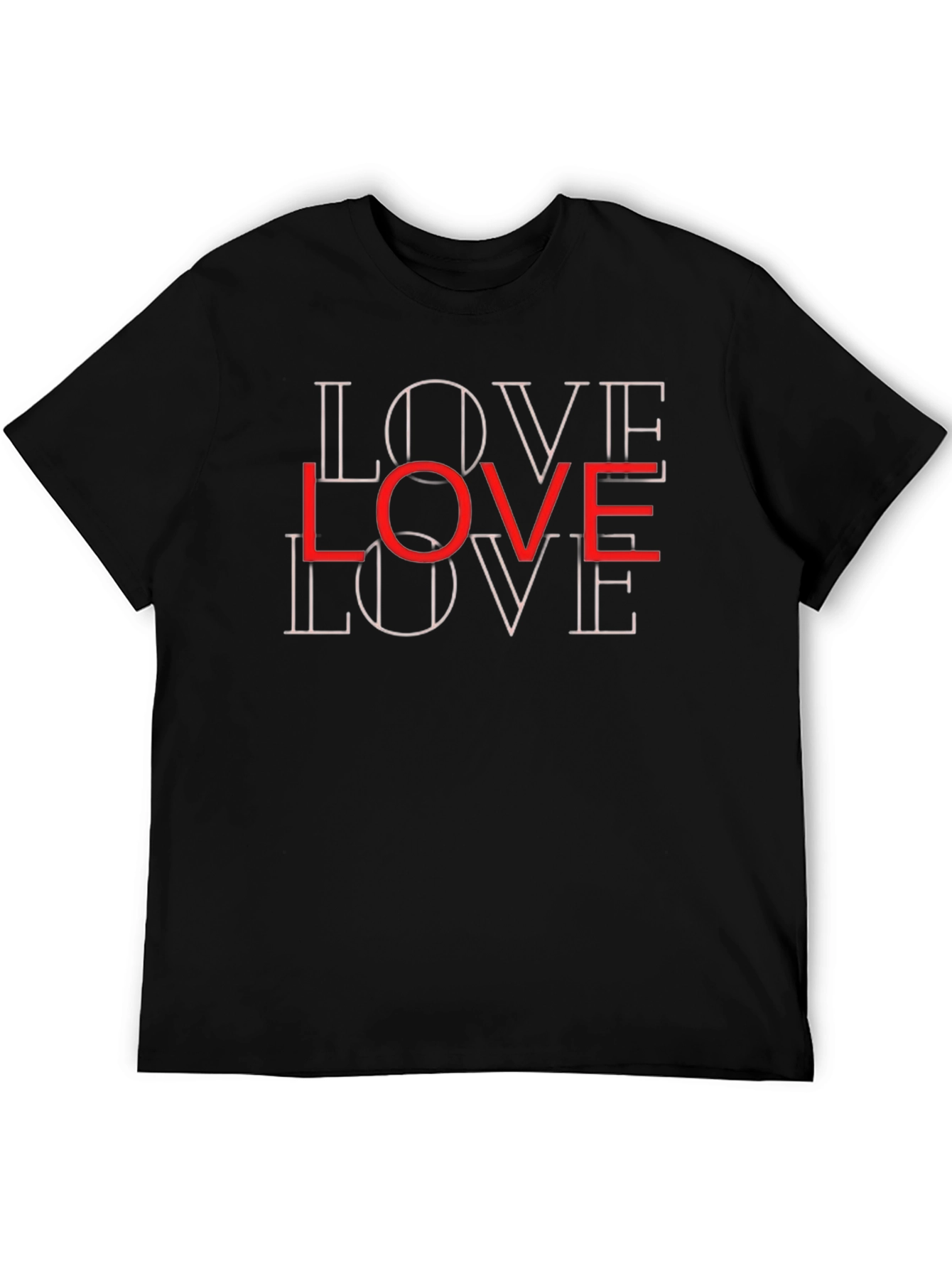 Love Graphic Print Black T-Shirt