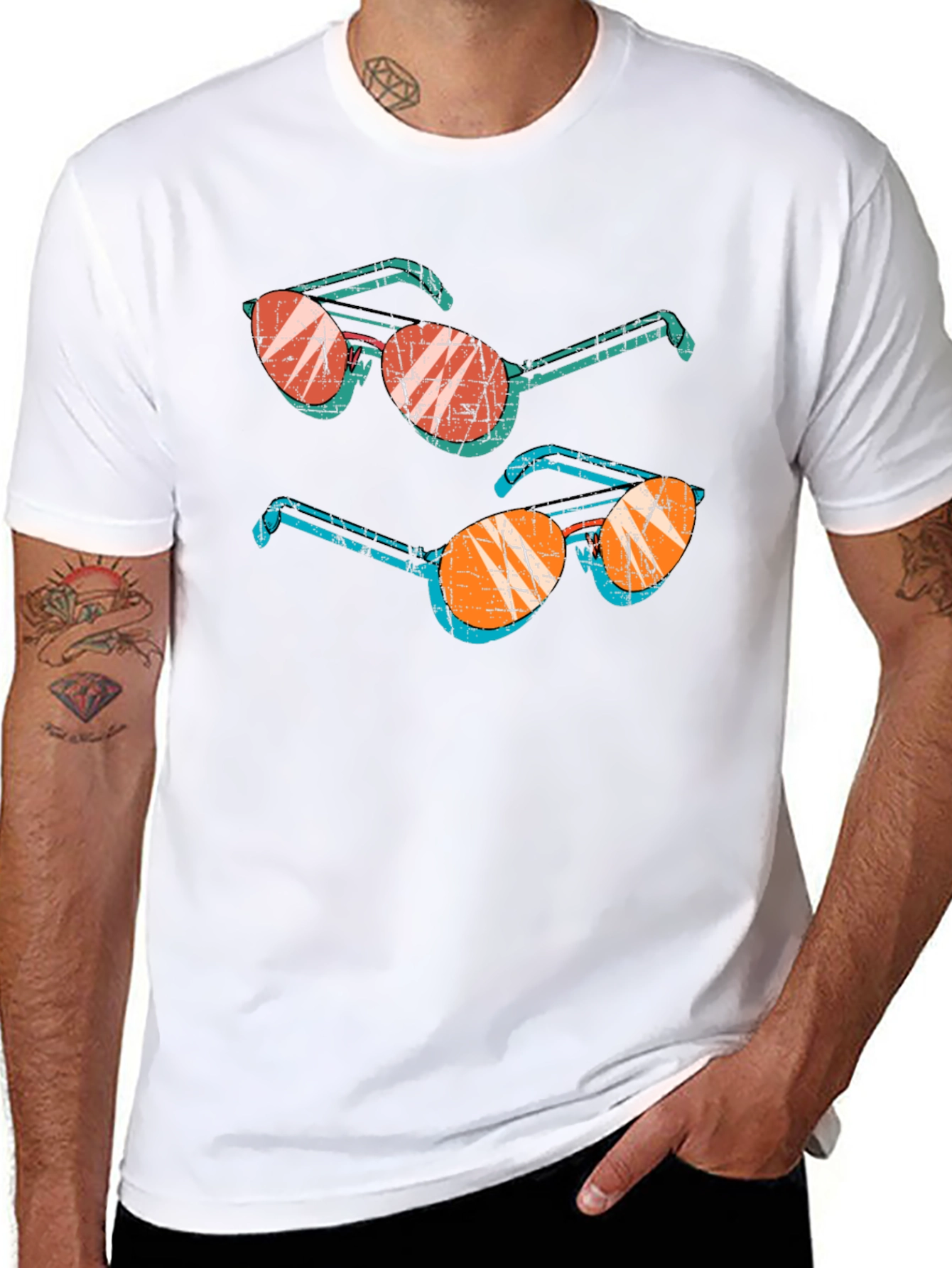 Retro Sunglasses Graphic Tee - Cool & Unique