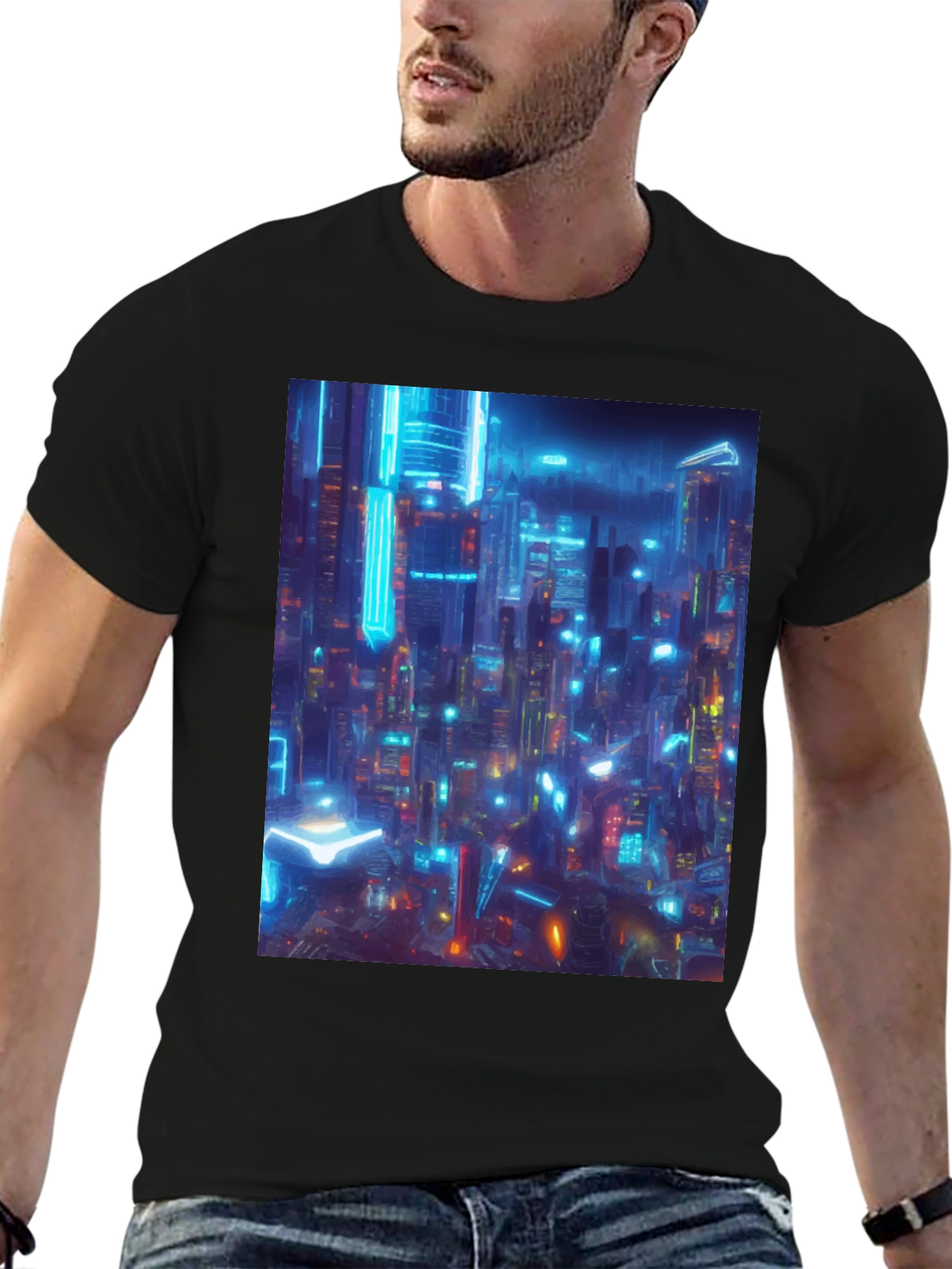 Cyberpunk Cityscape Graphic Tee