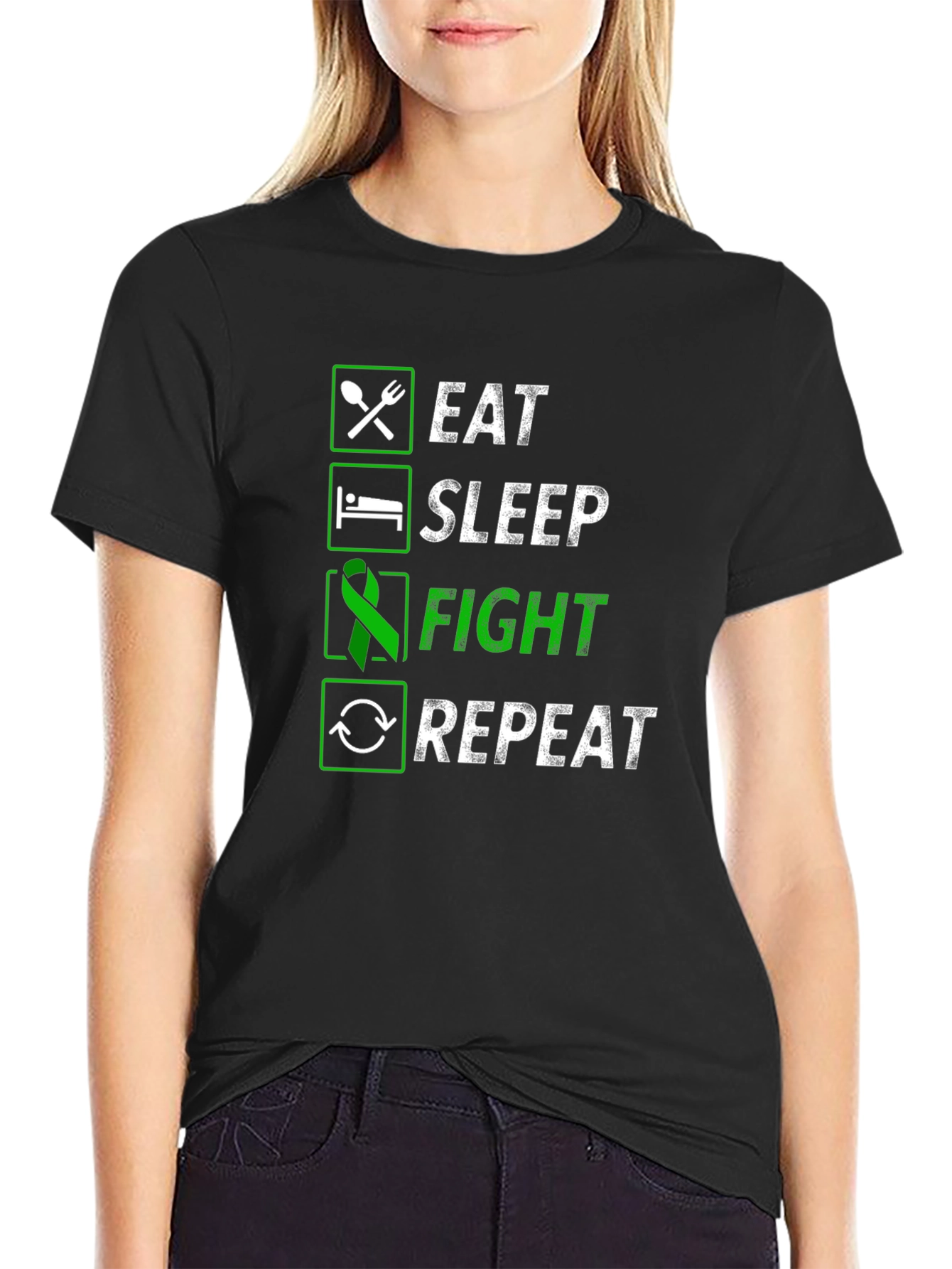 Eat Sleep Fight Repeat Graphic Tee
