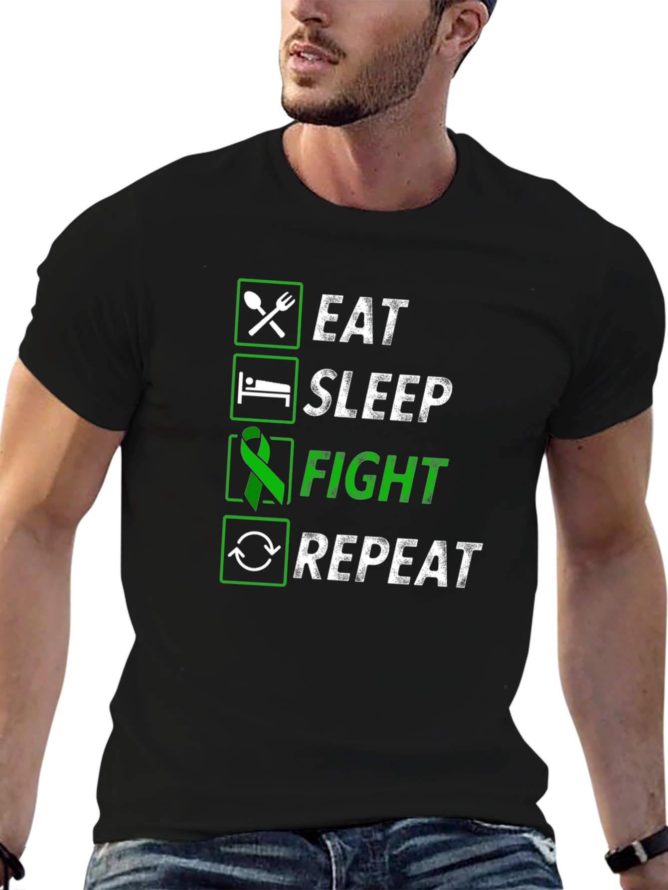 Eat Sleep Fight Repeat Graphic Tee
