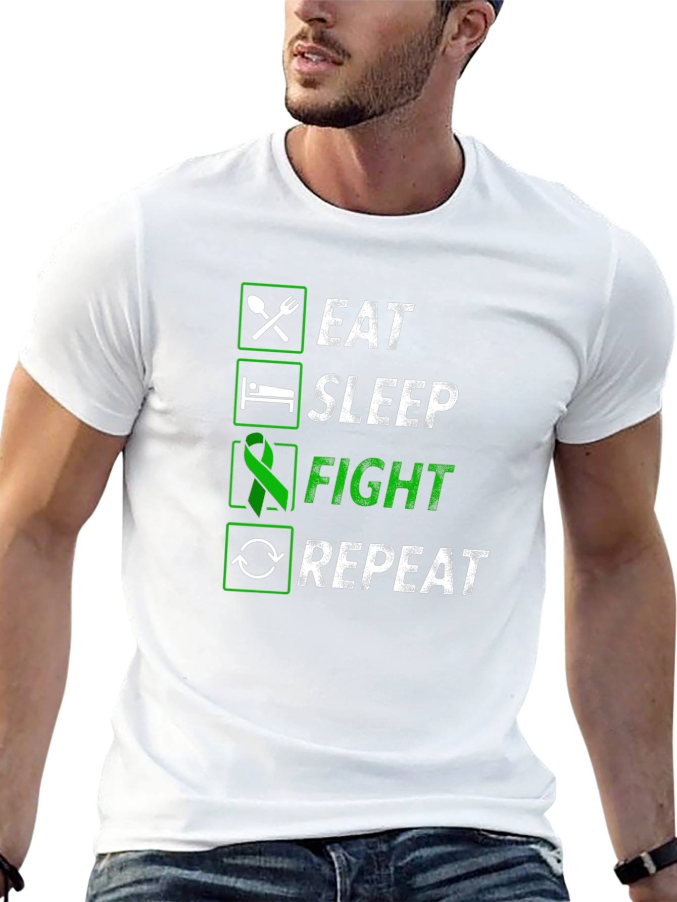 Eat Sleep Fight Repeat Graphic Tee