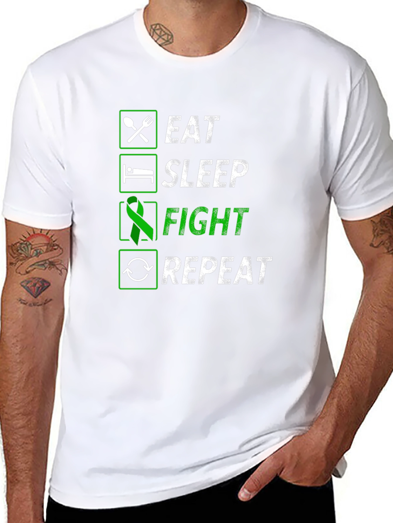 Eat Sleep Fight Repeat Graphic Tee