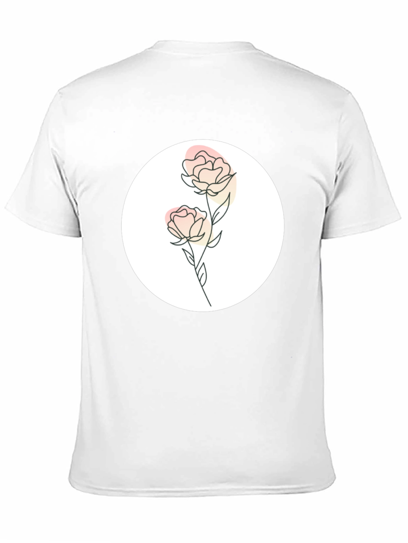 Floral Graphic Print Black Tee