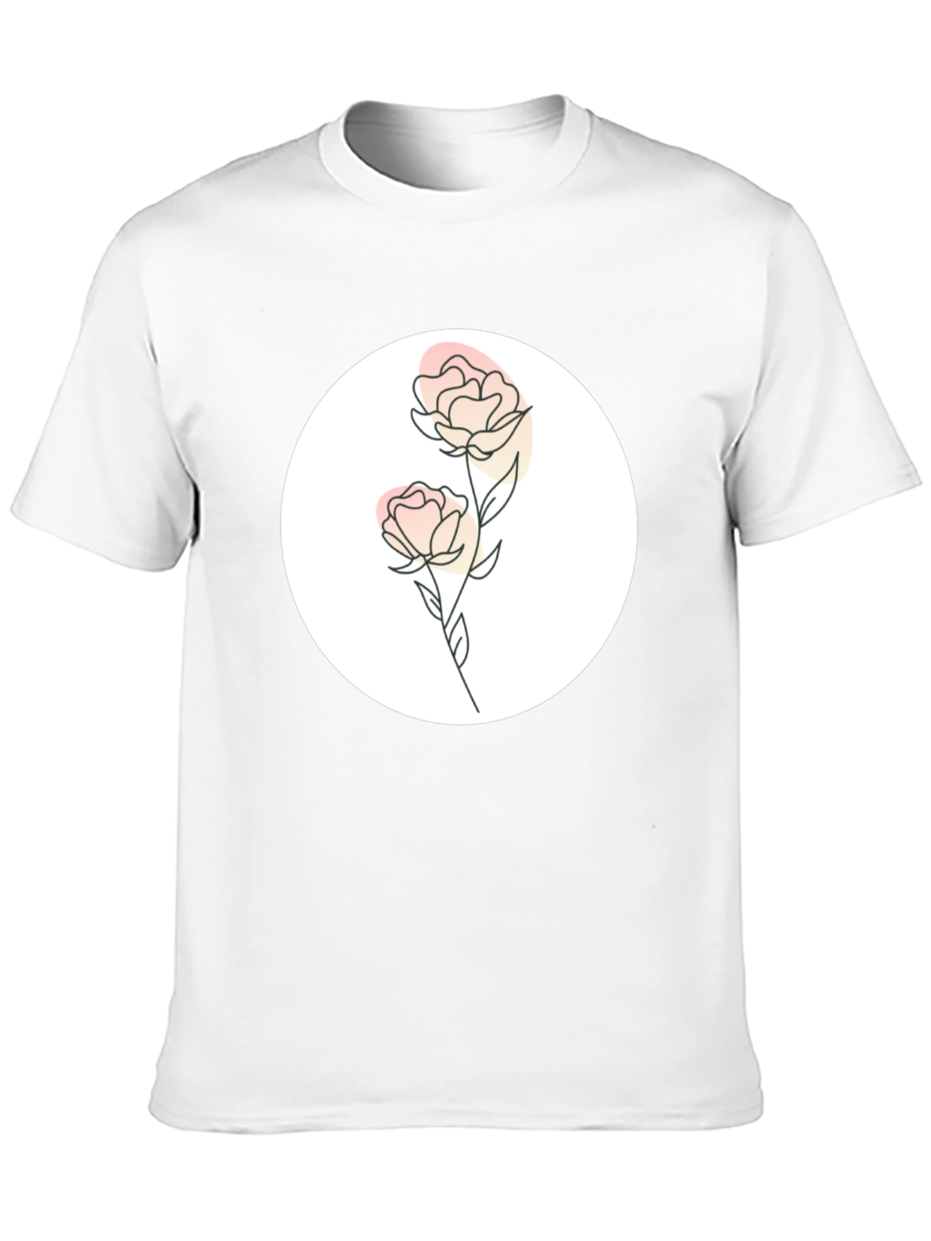 Floral Graphic Print Black Tee