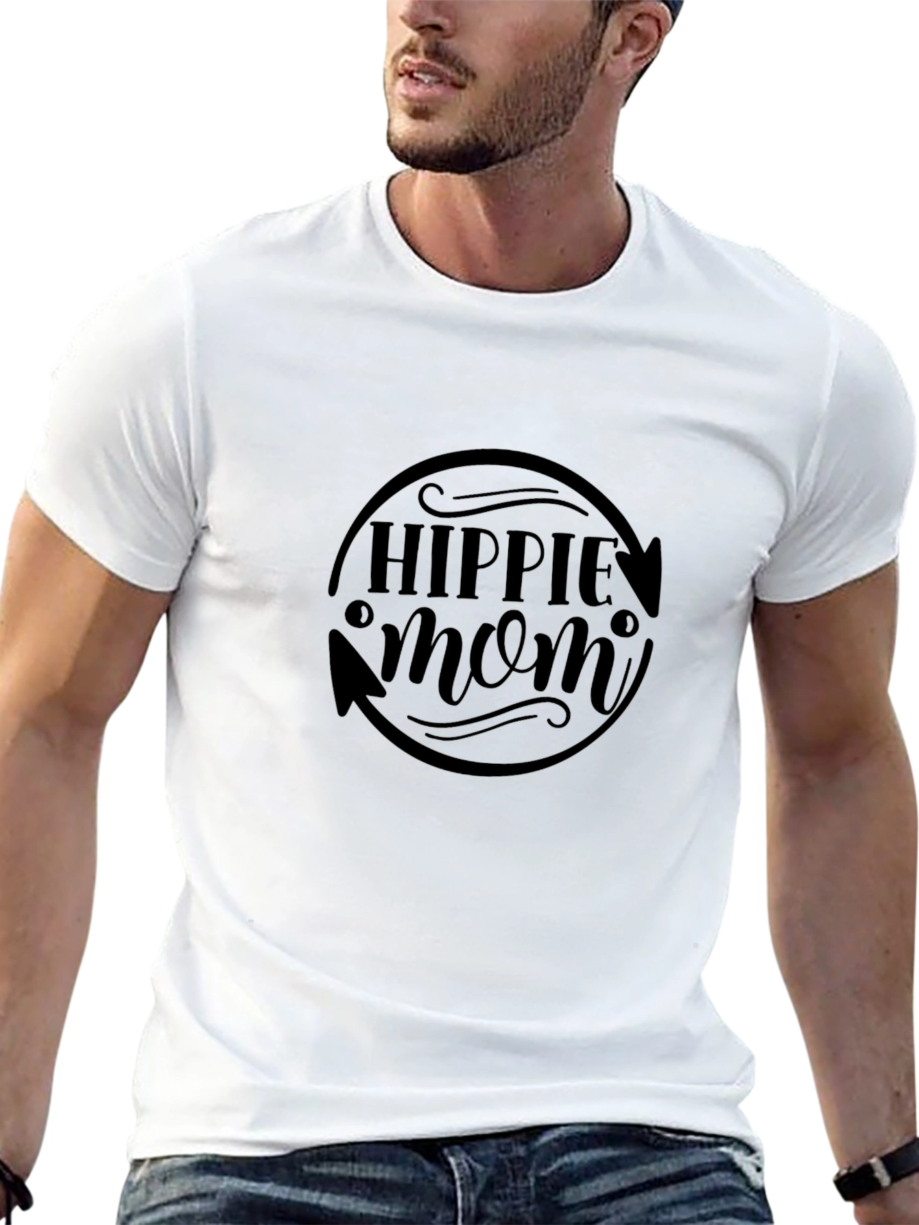 Hippie Mom Graphic Tee - Black