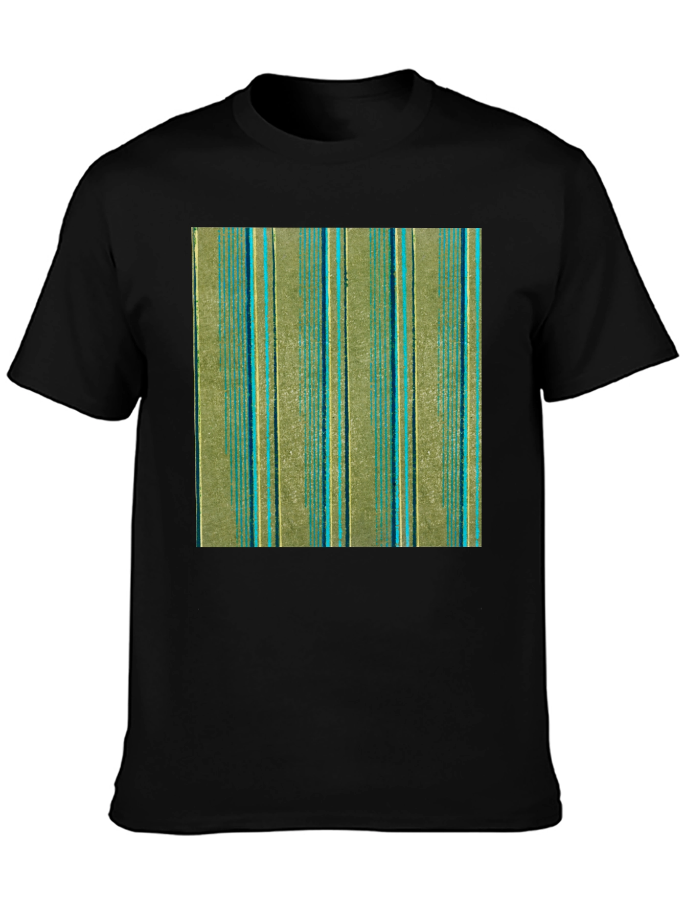 Striped Pattern Black T-Shirt