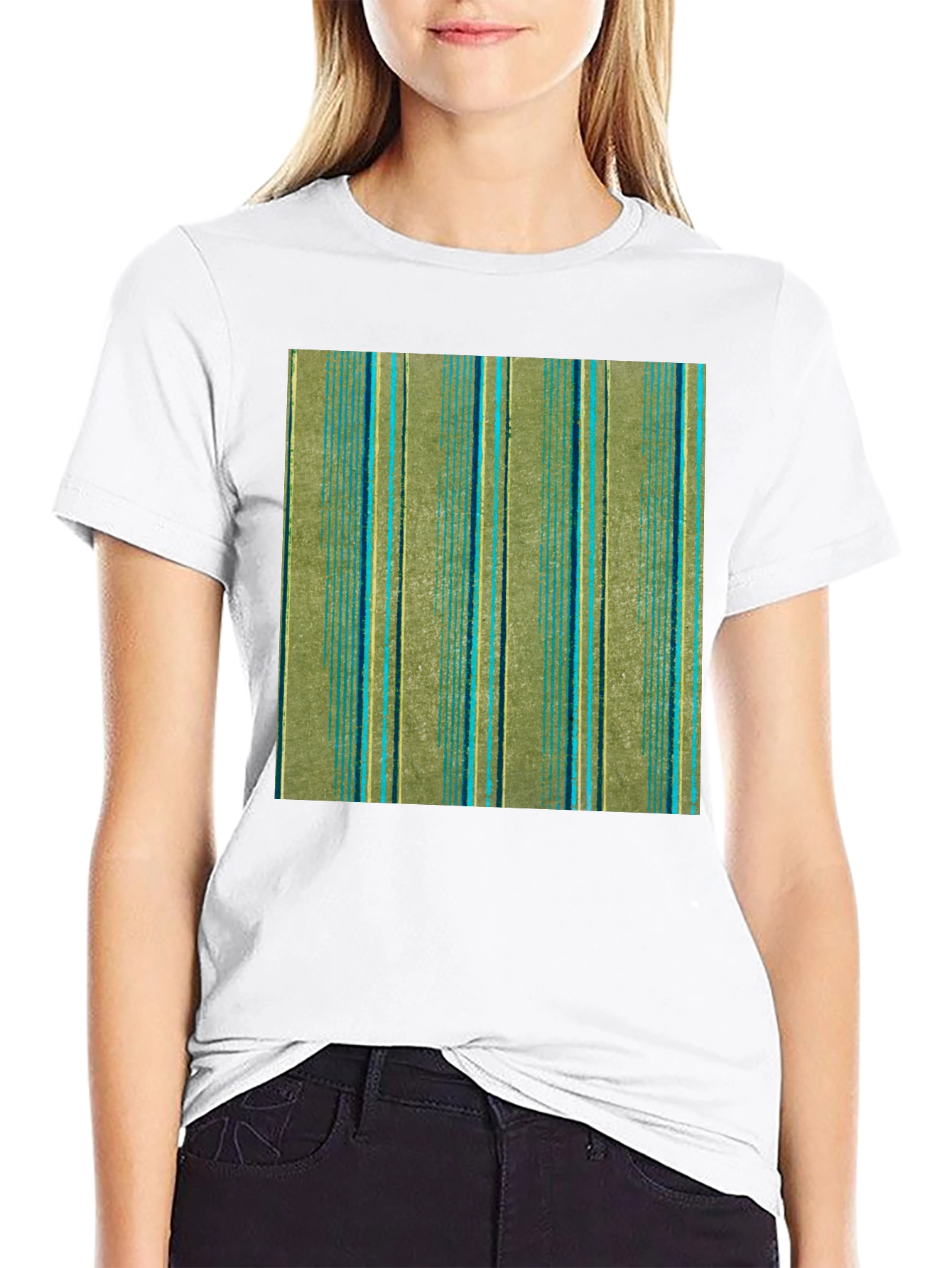 Striped Pattern Black T-Shirt