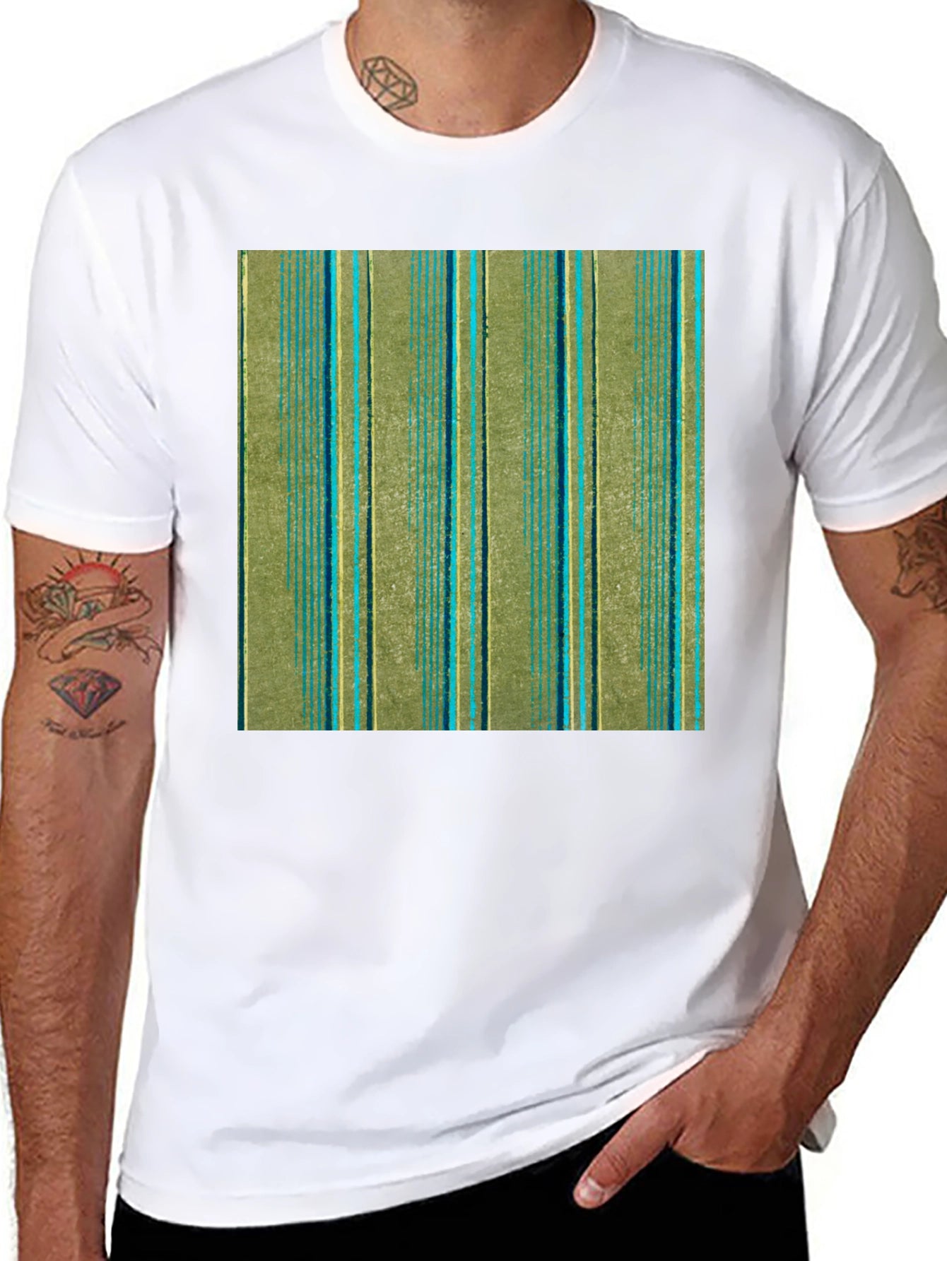 Striped Pattern Black T-Shirt