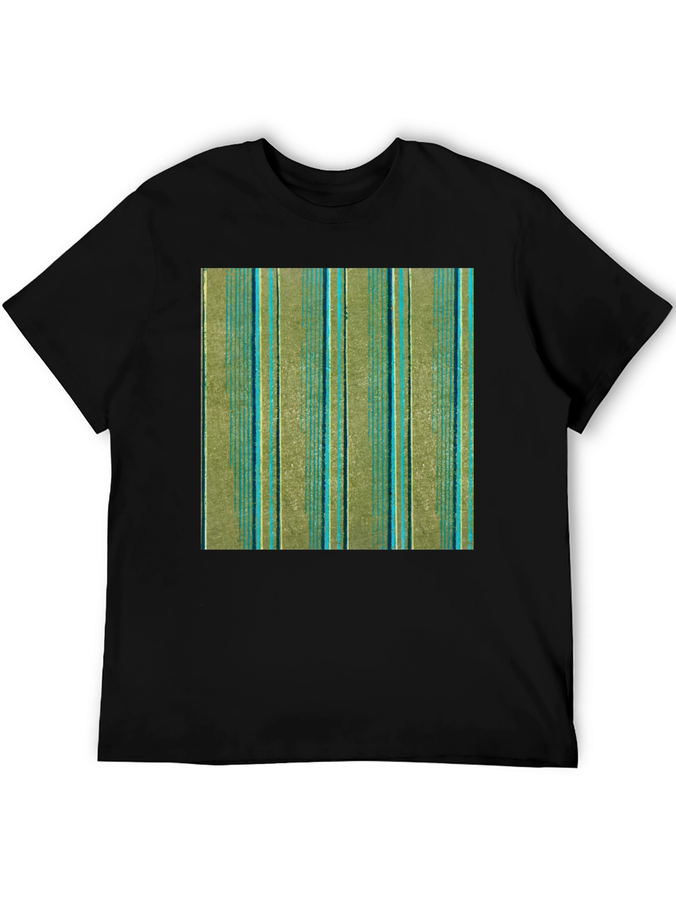 Striped Pattern Black T-Shirt