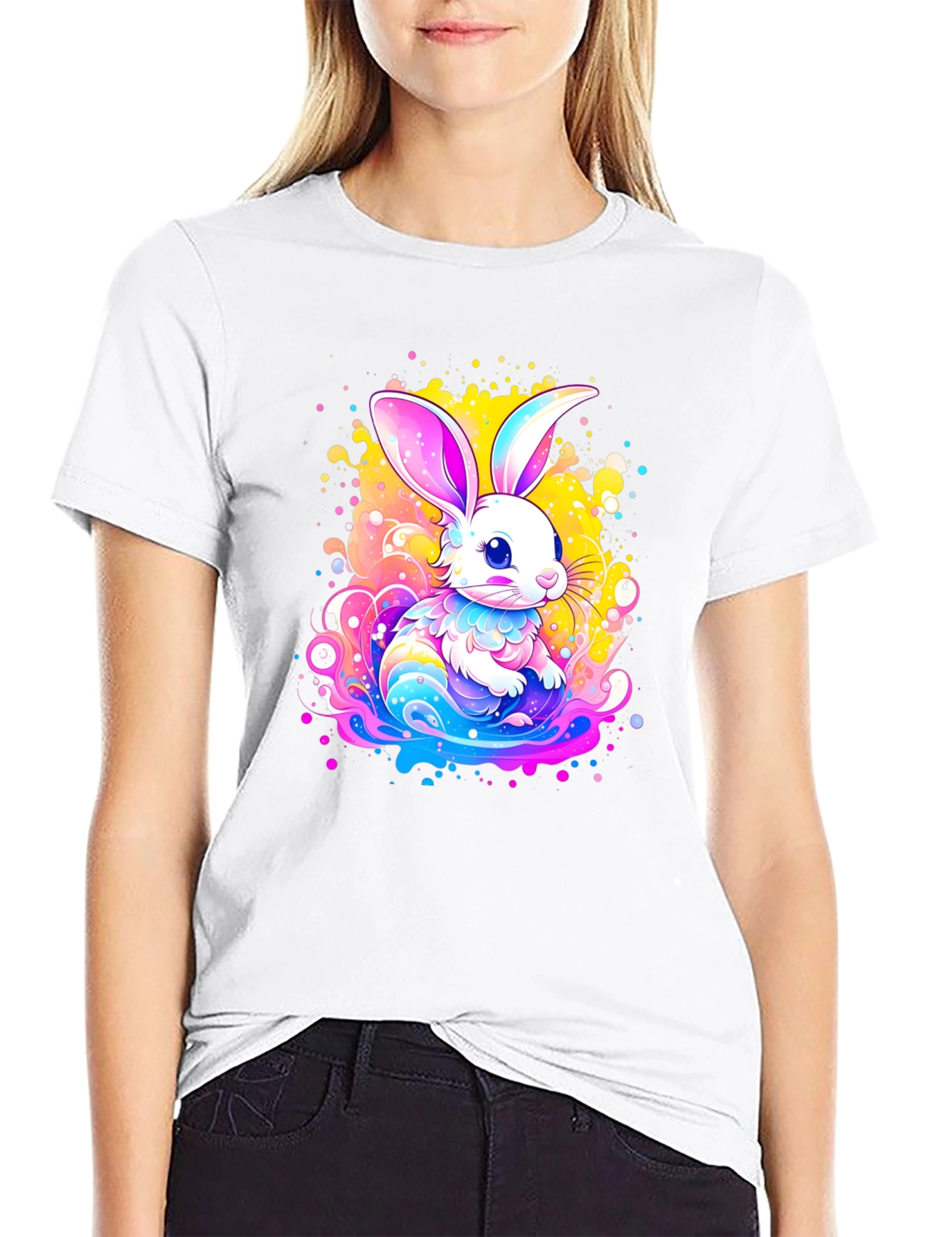 Vibrant Easter Bunny Graphic Tee