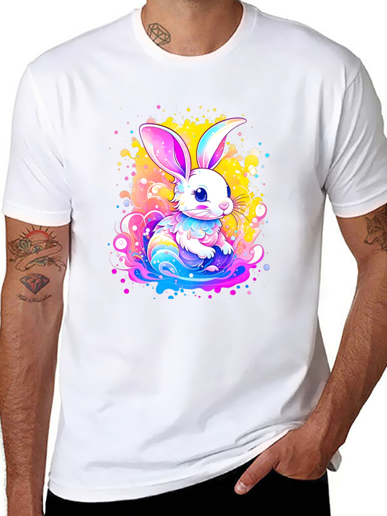 Vibrant Easter Bunny Graphic Tee