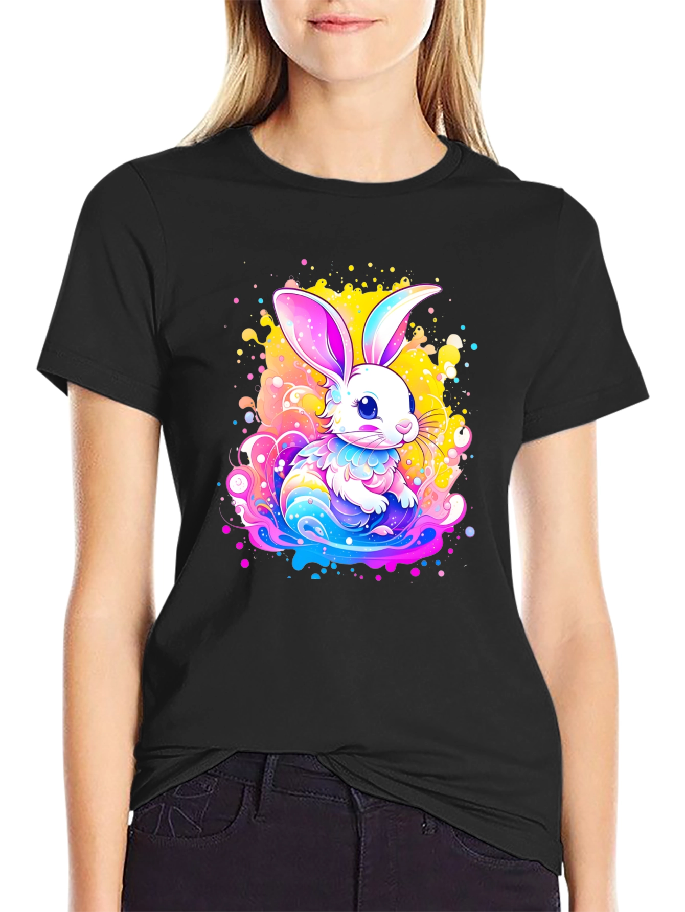 Vibrant Easter Bunny Graphic Tee