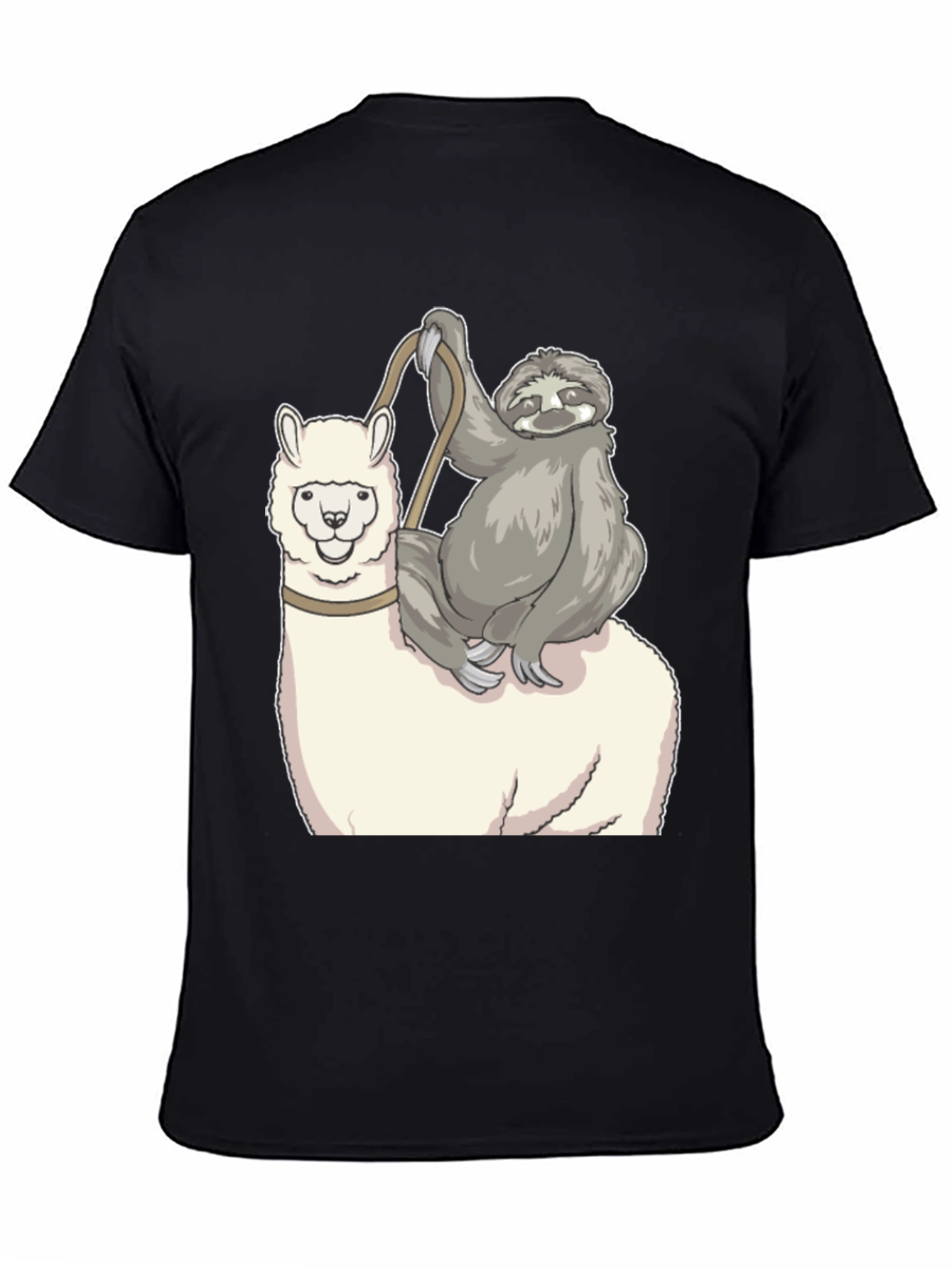 Sloth Riding Llama Graphic Tee - Funny Animal T-Shirt