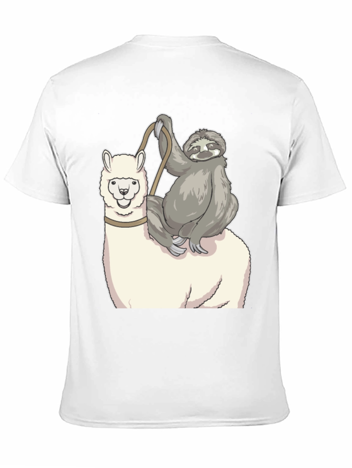 Sloth Riding Llama Graphic Tee - Funny Animal T-Shirt