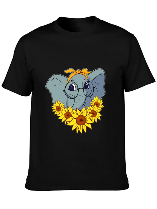 Elephant Sunflower T-Shirt - Stylish Graphic Tee