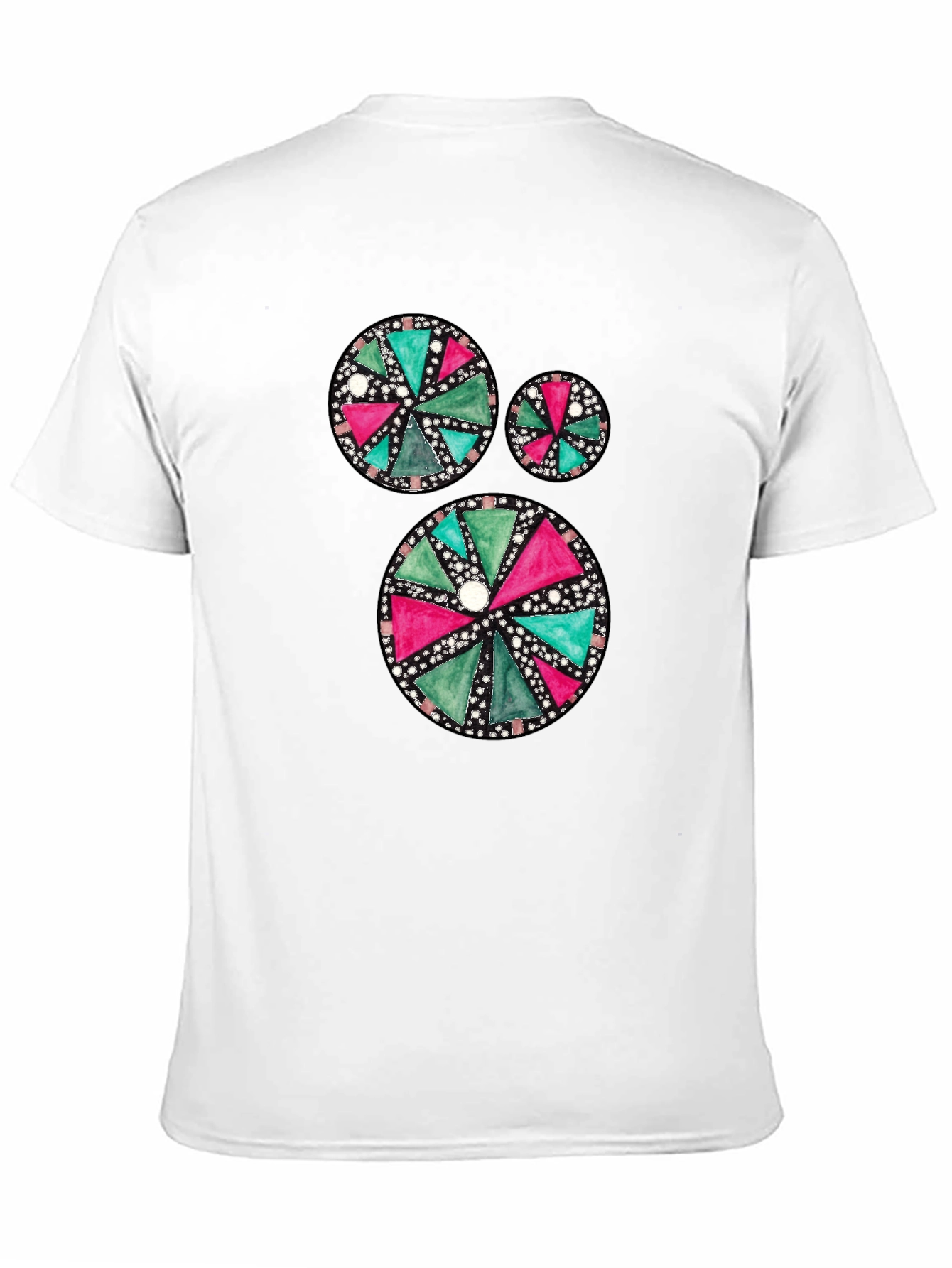 Geometric Pattern Mens Black Tee