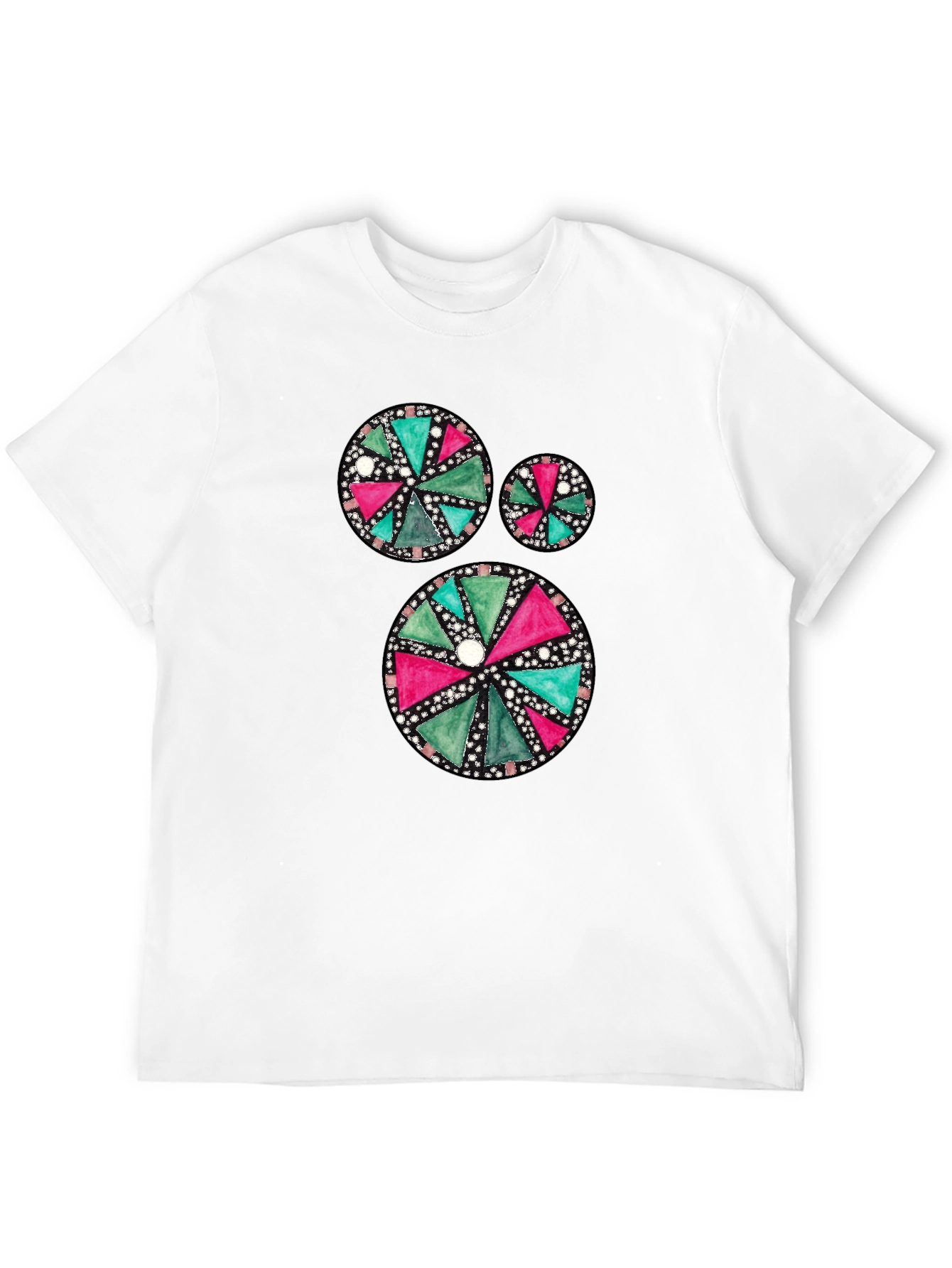 Geometric Pattern Mens Black Tee