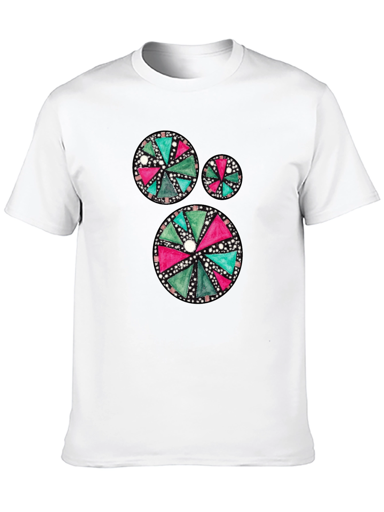 Geometric Pattern Mens Black Tee