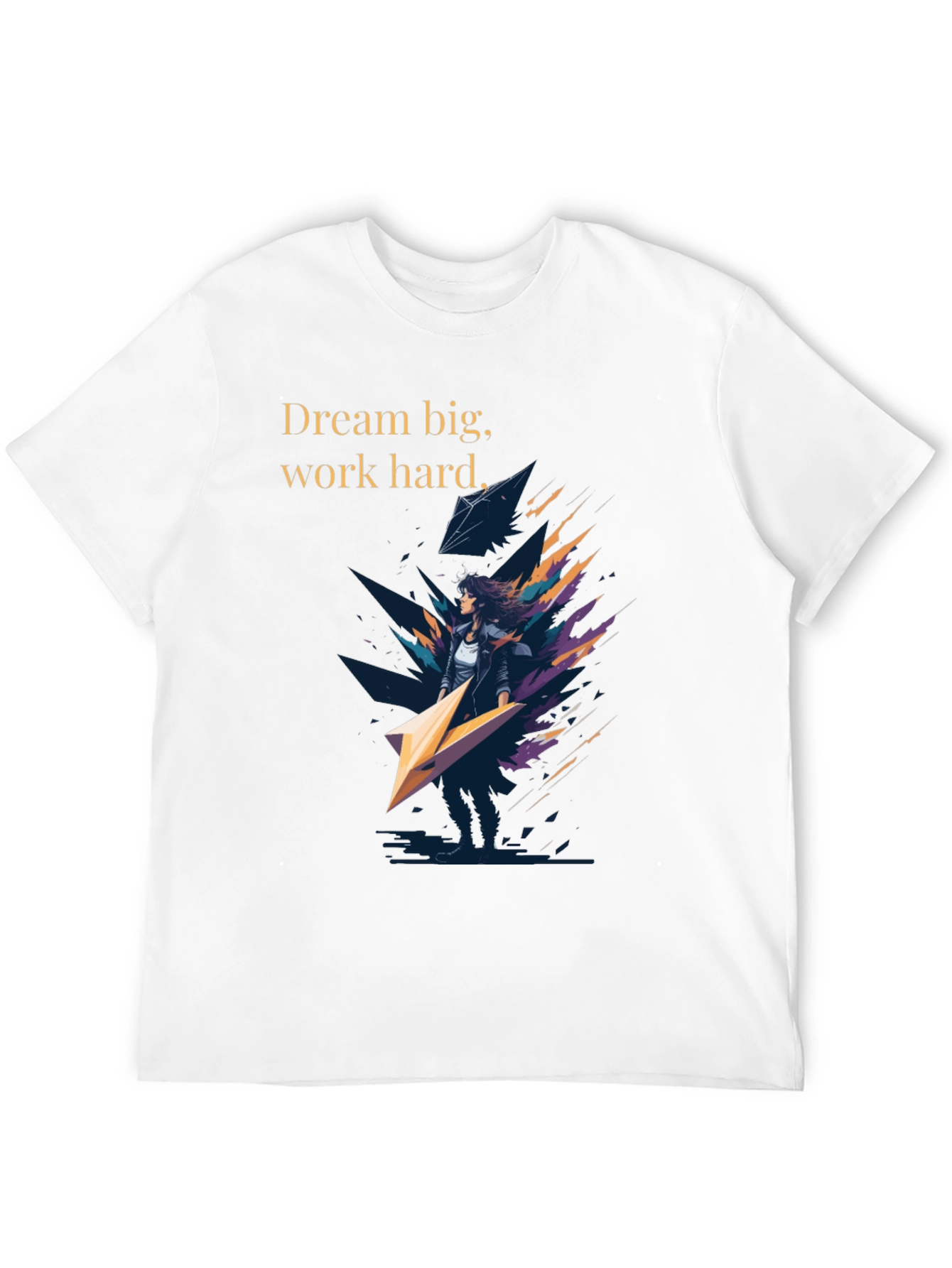 Dream Big Graphic Tee - Black Cotton T-Shirt