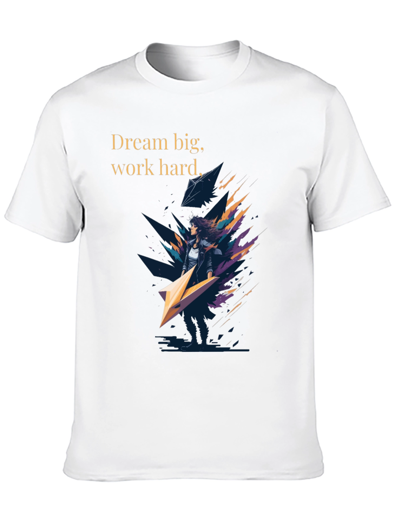 Dream Big Graphic Tee - Black Cotton T-Shirt