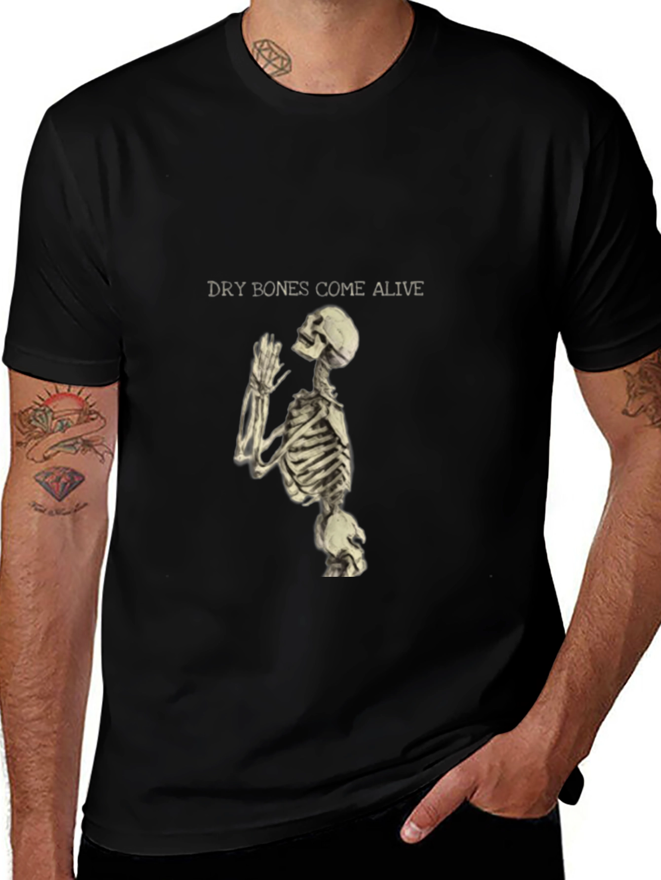 Dry Bones Come Alive Skeleton Graphic T-Shirt