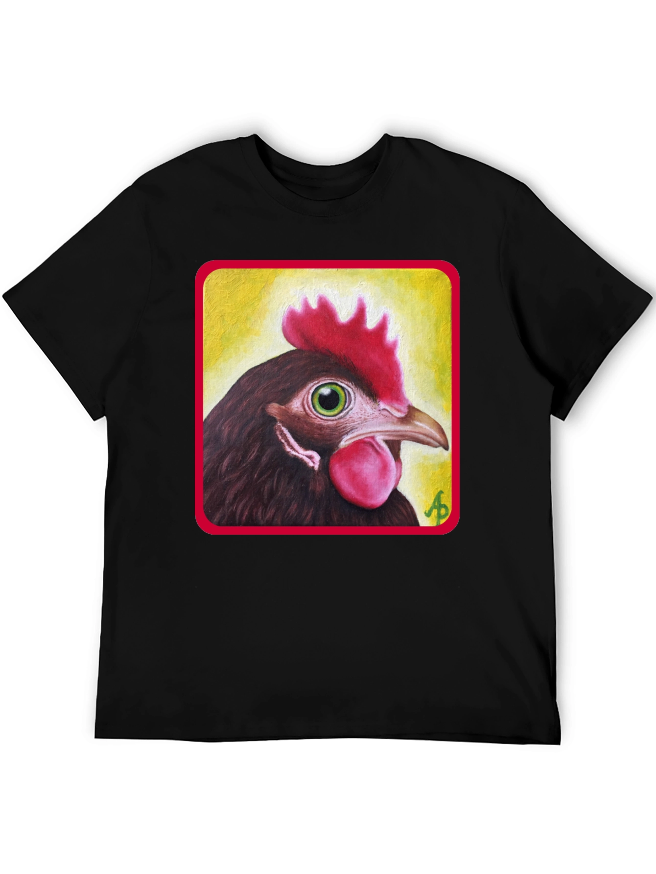 Novelty Chicken Graphic Tee - Unisex Black T-Shirt