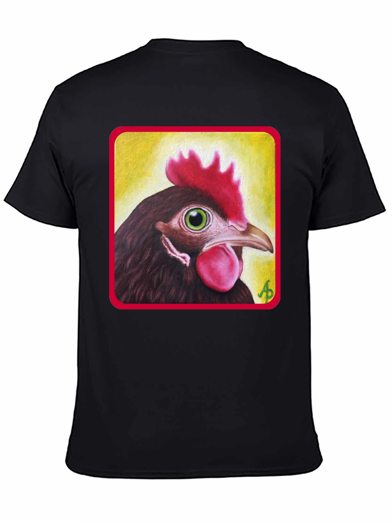 Novelty Chicken Graphic Tee - Unisex Black T-Shirt