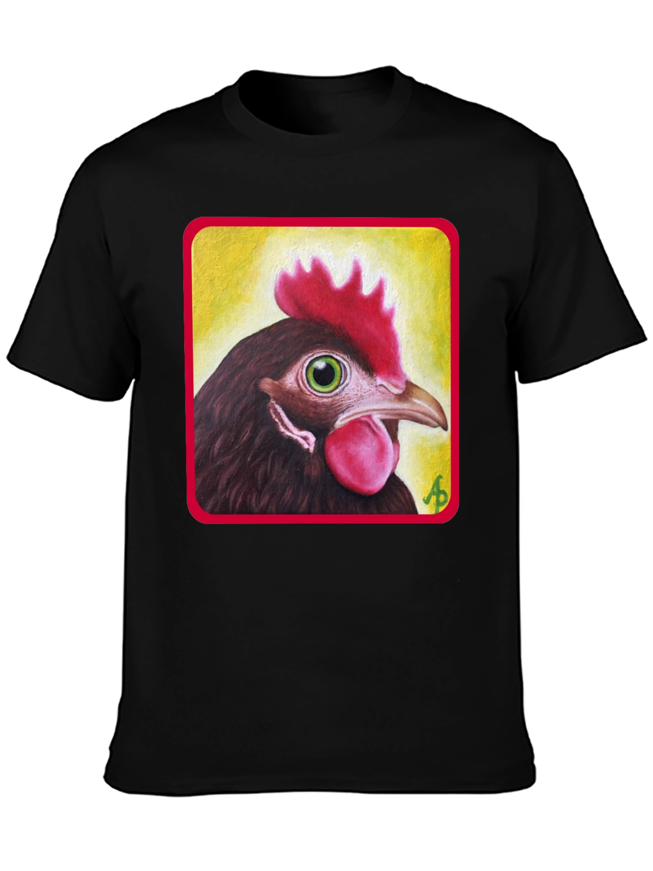 Novelty Chicken Graphic Tee - Unisex Black T-Shirt