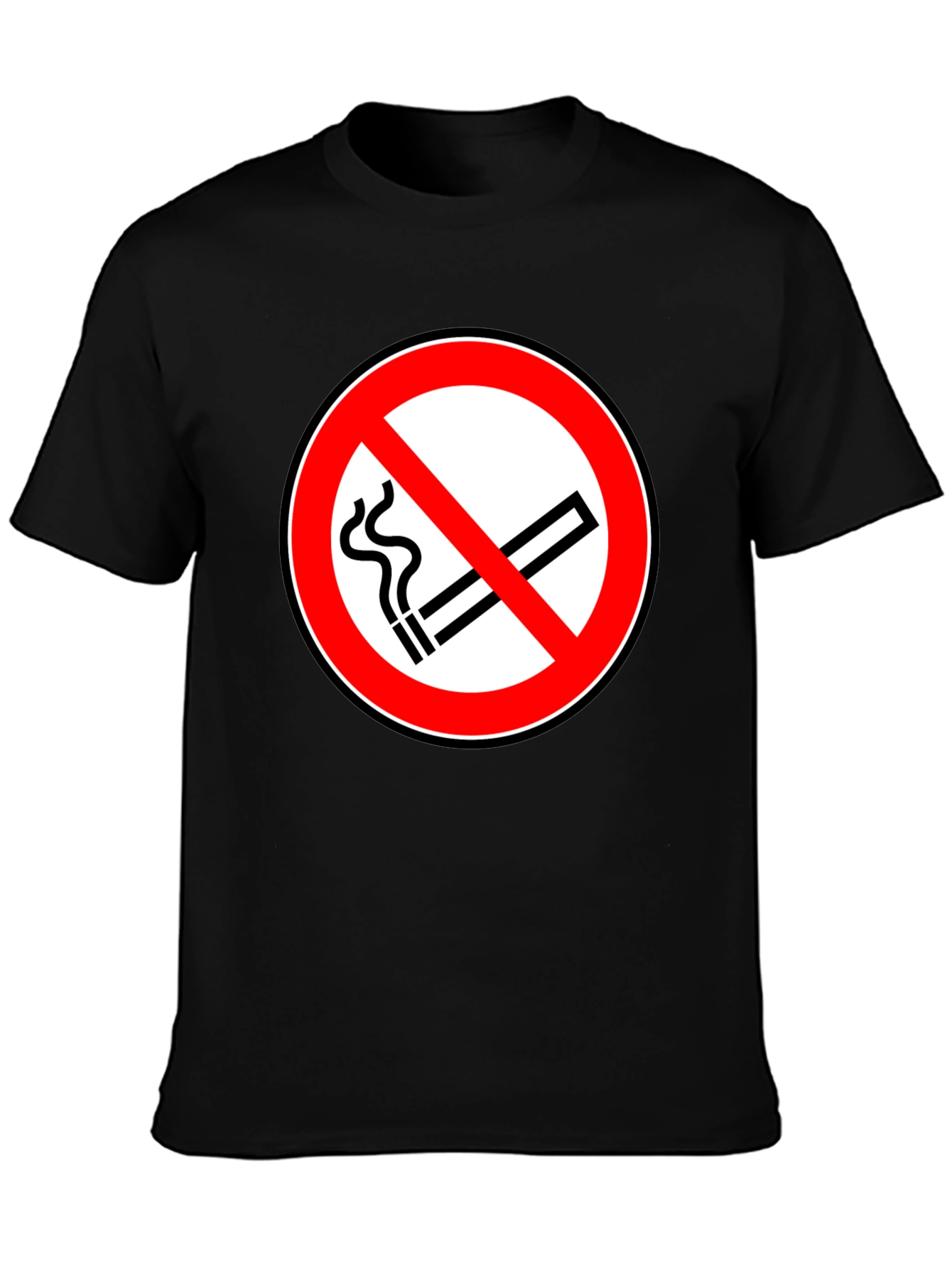 No Smoking Symbol T-Shirt - Black