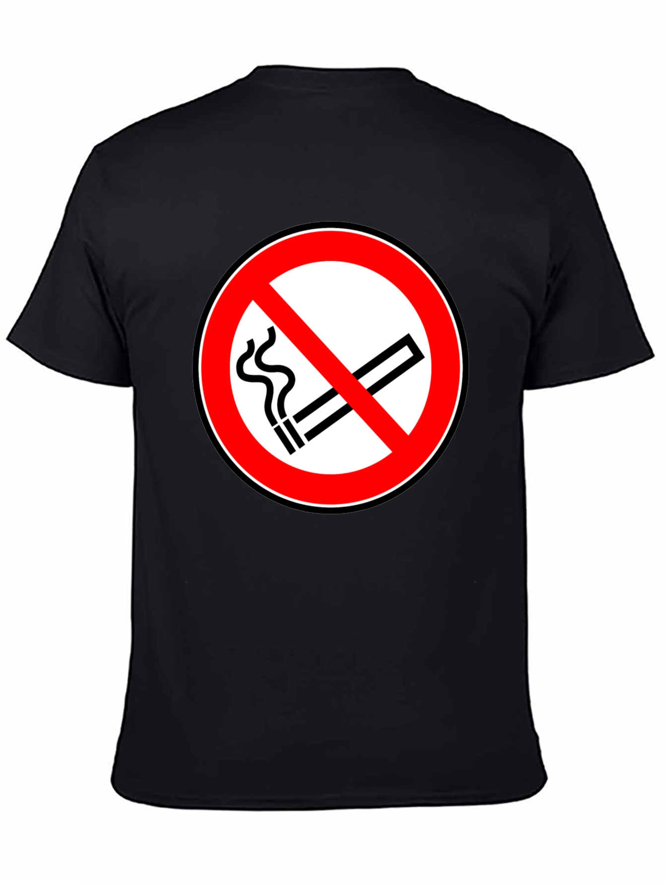 No Smoking Symbol T-Shirt - Black