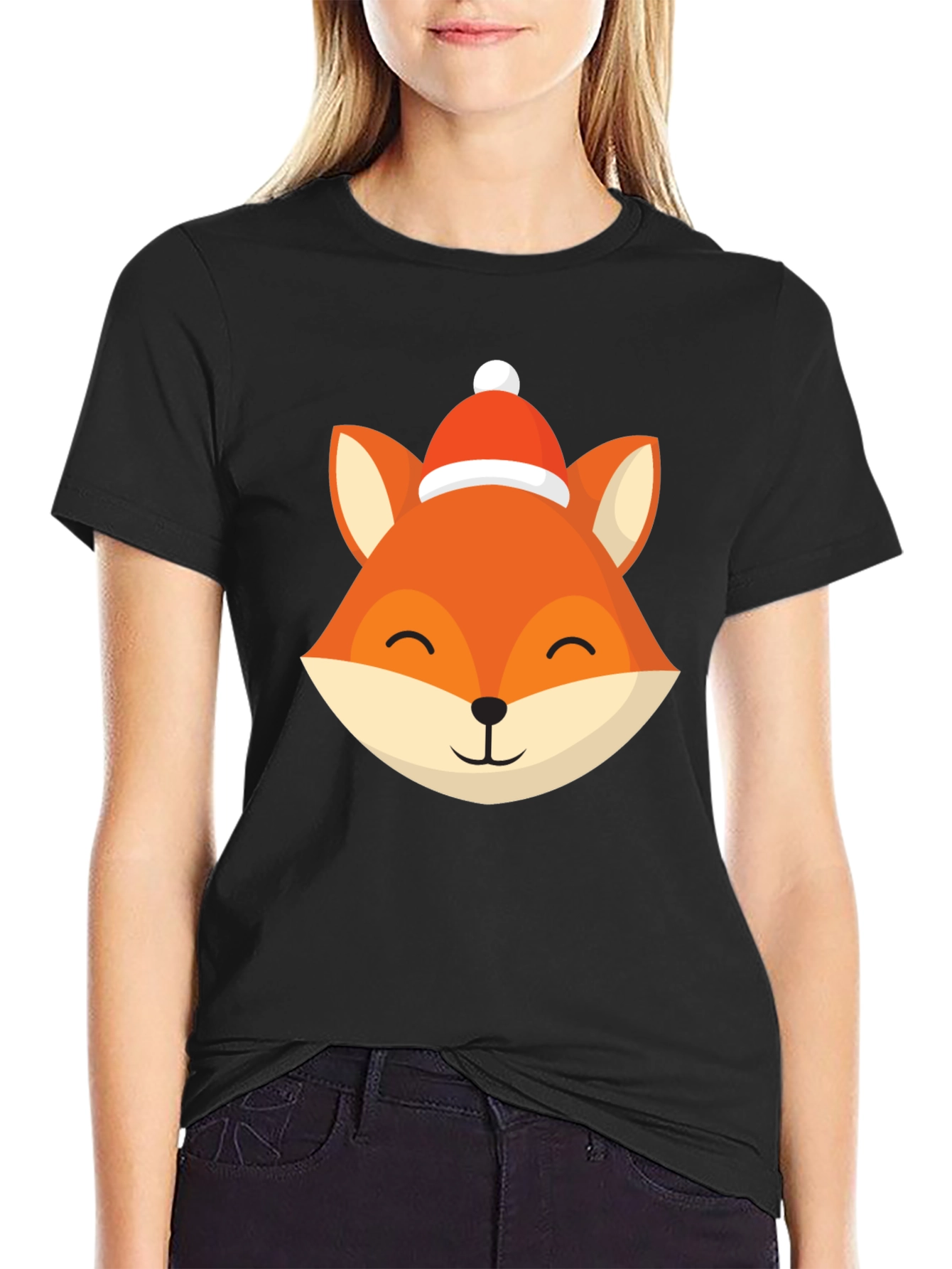 Festive Fox Graphic Tee - Holiday Style
