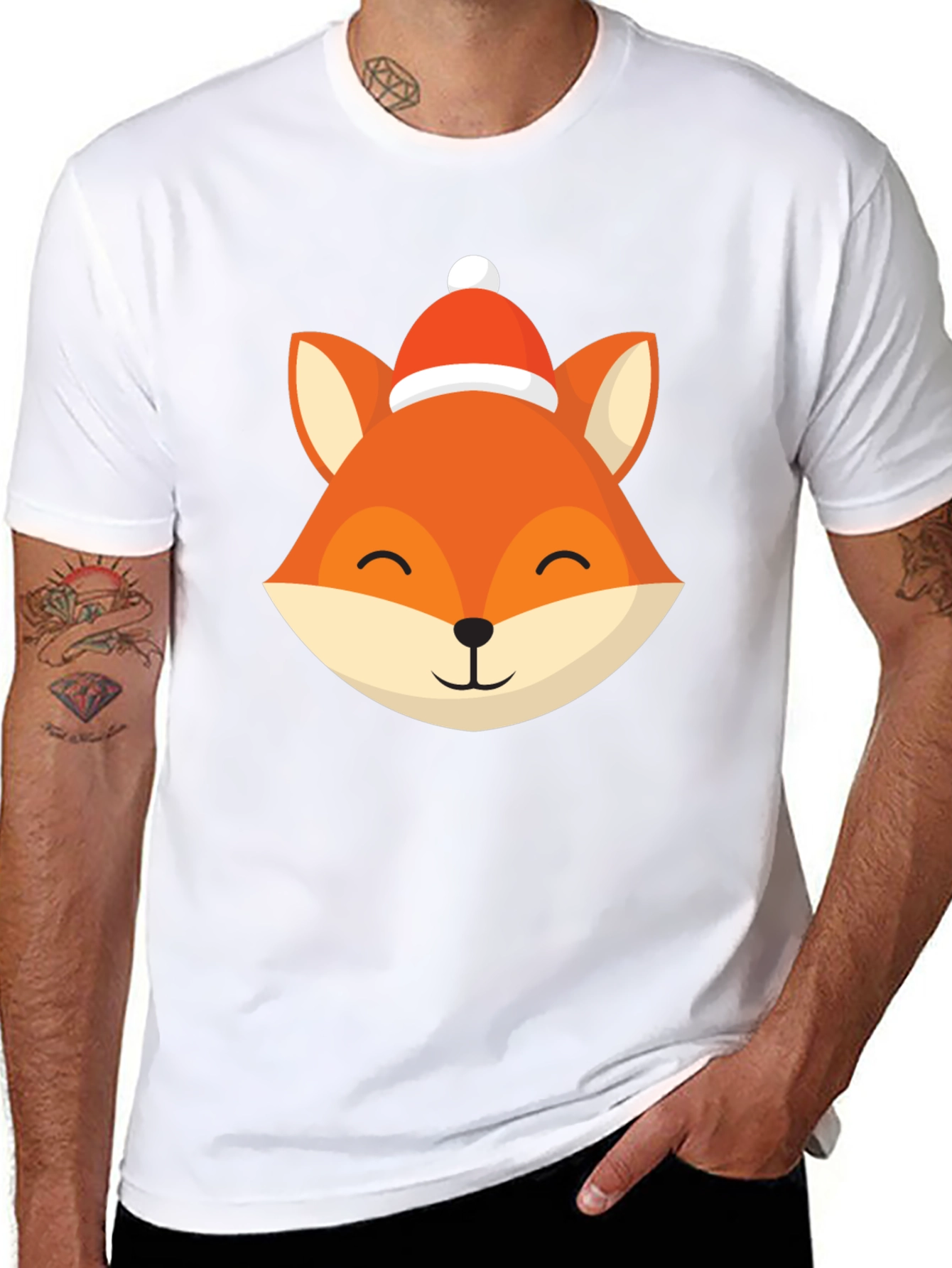 Festive Fox Graphic Tee - Holiday Style