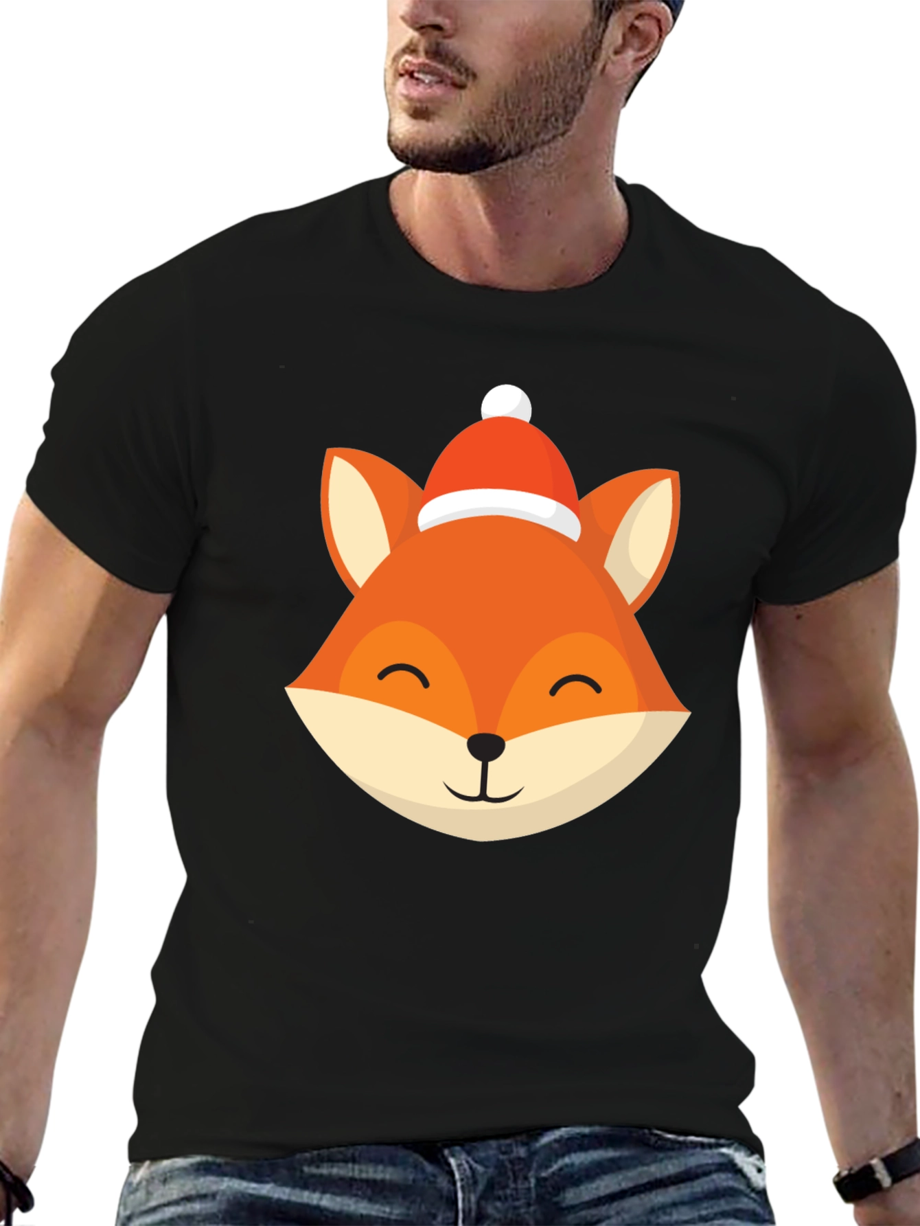 Festive Fox Graphic Tee - Holiday Style