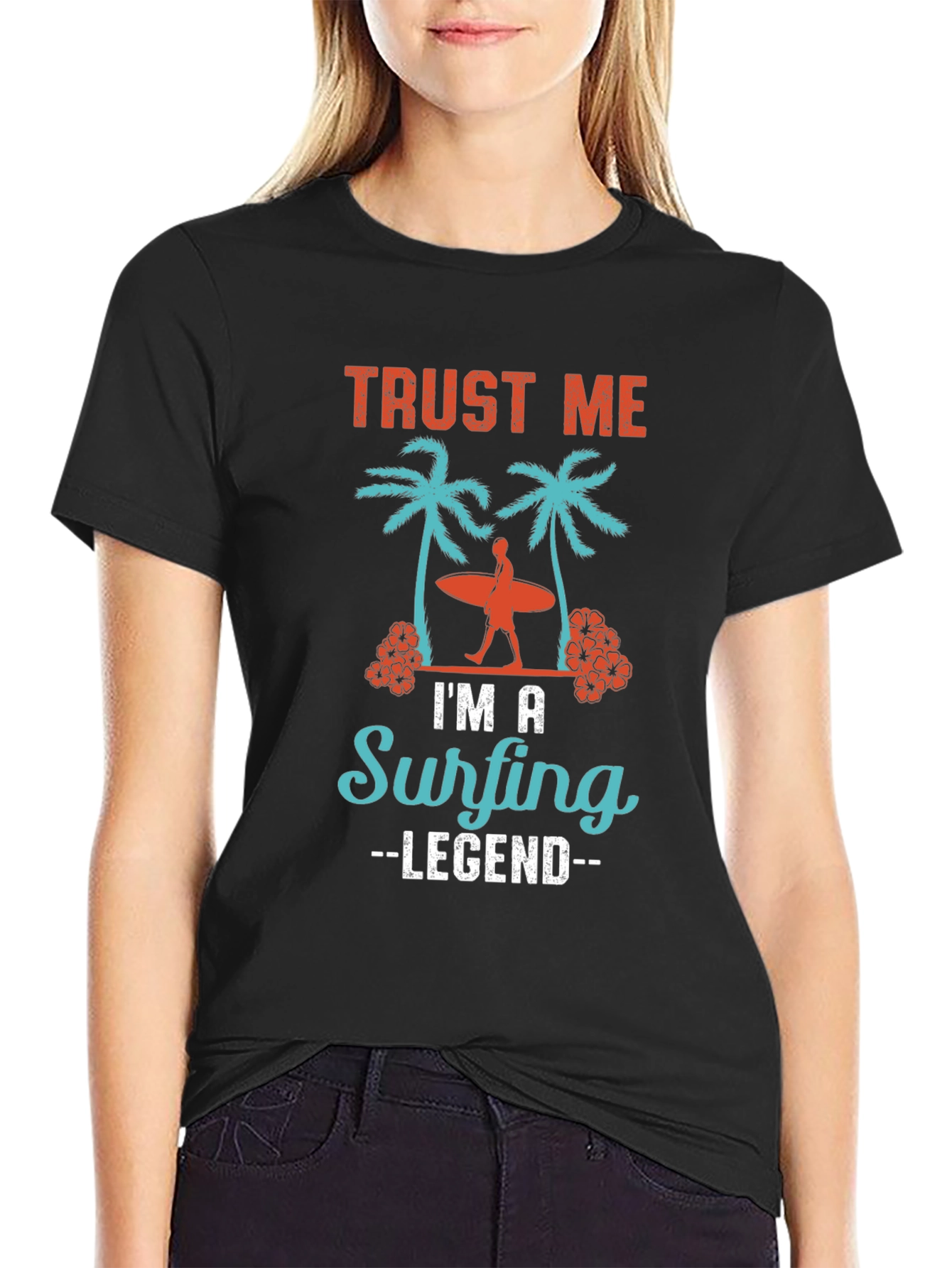 Surfing Legend Tee - Tropical Graphic Design