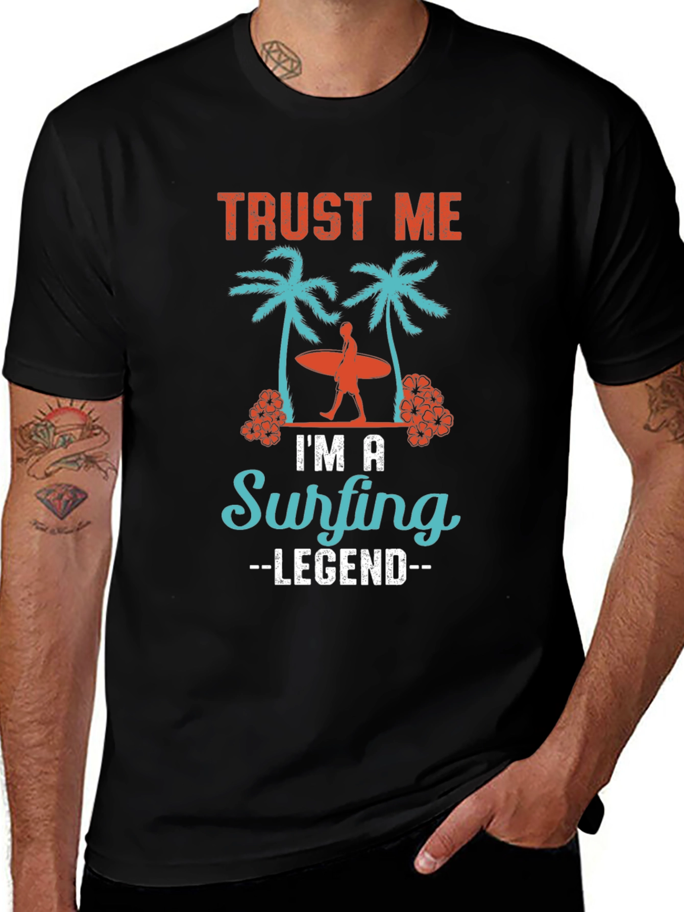 Surfing Legend Tee - Tropical Graphic Design
