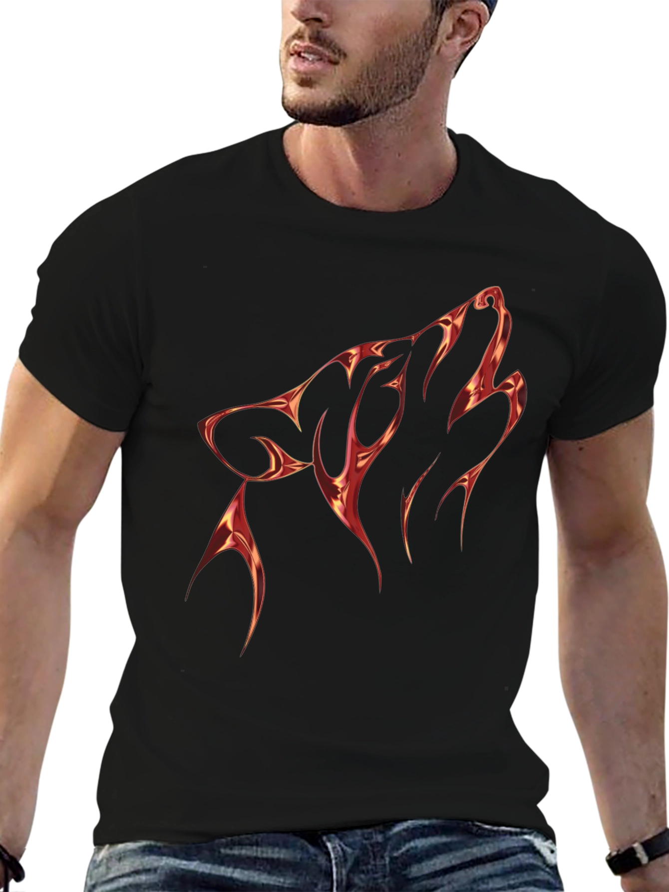 Black Wolf Graphic Tee - Mens Short Sleeve