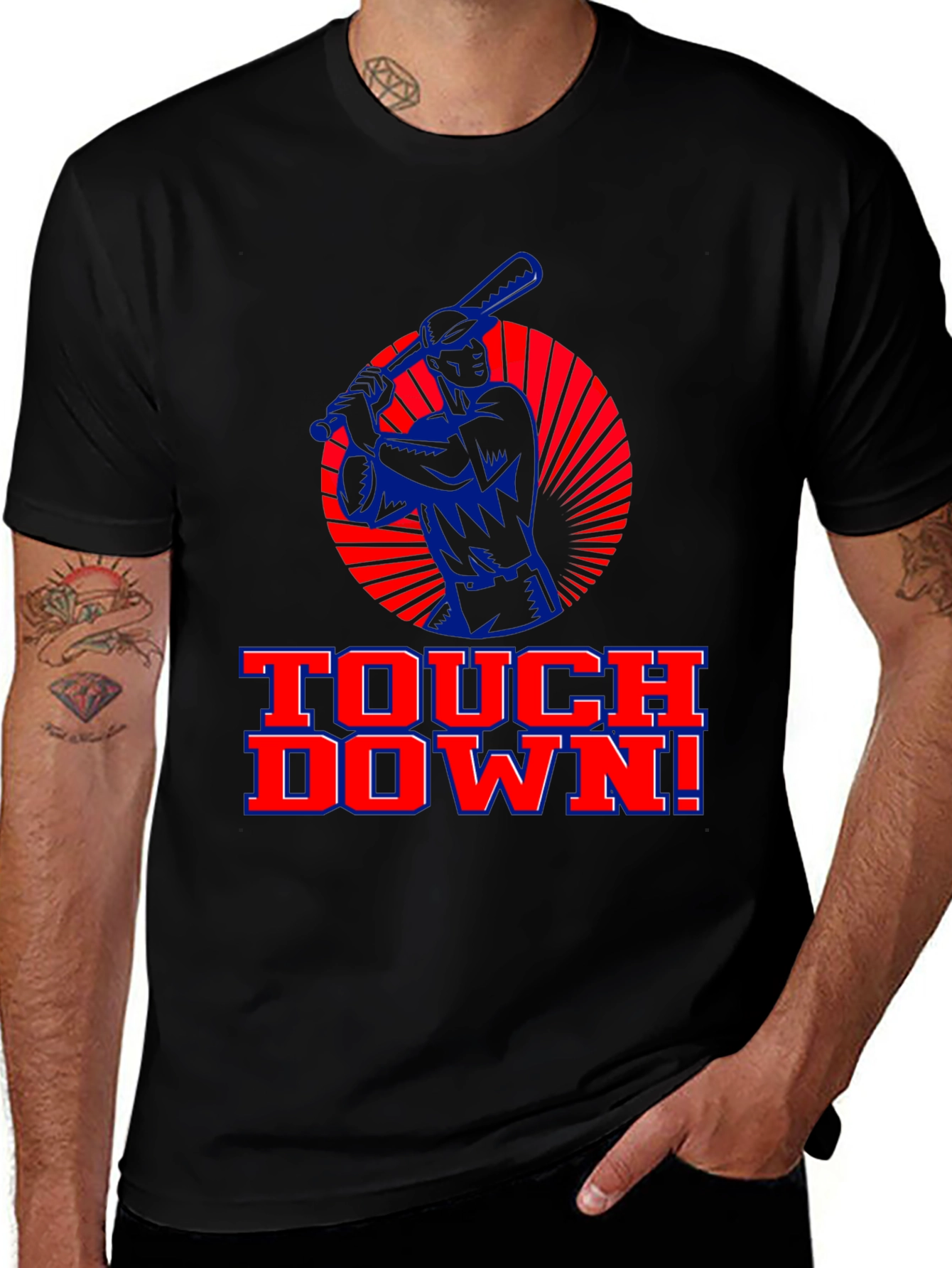 Touchdown Baseball Graphic Tee - Black
