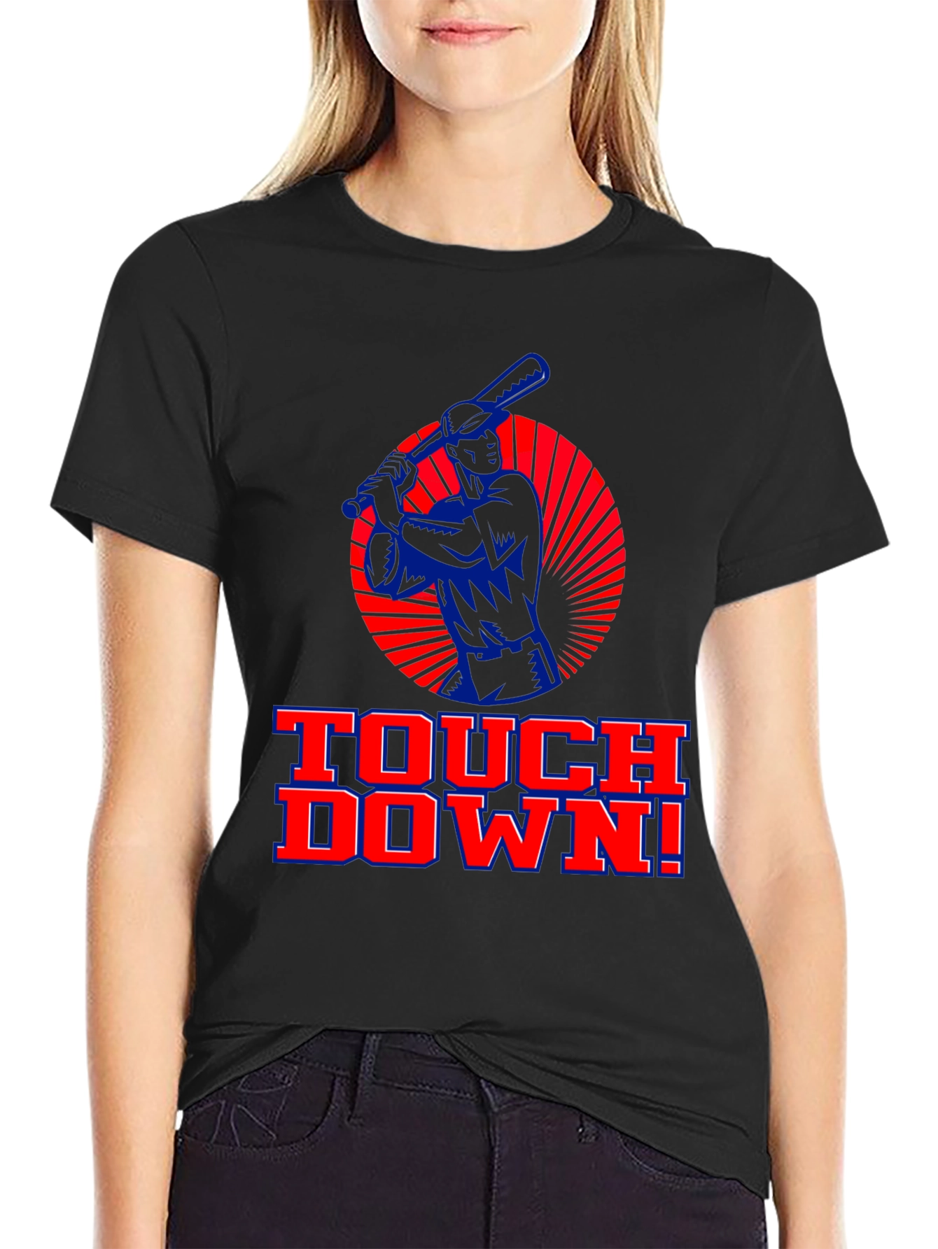 Touchdown Baseball Graphic Tee - Black