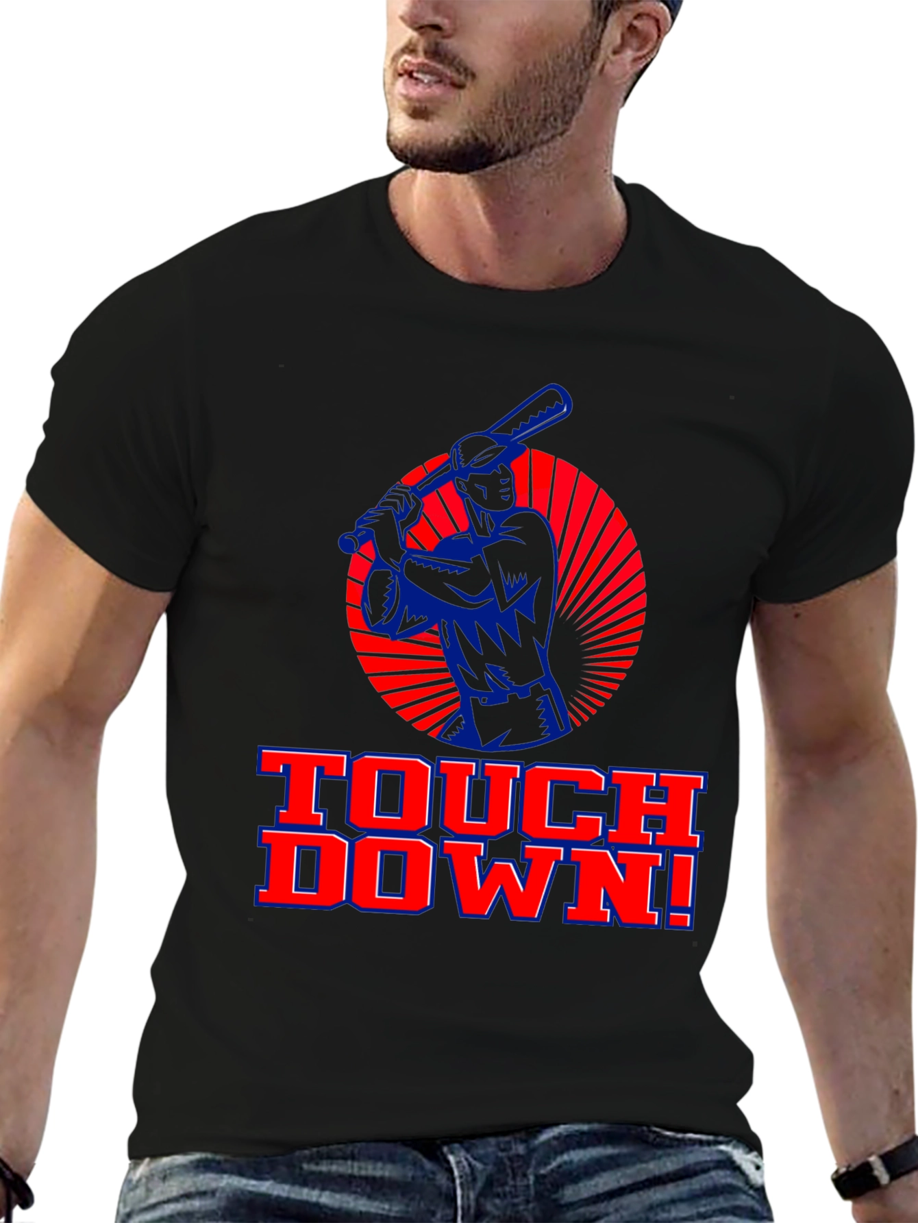 Touchdown Baseball Graphic Tee - Black
