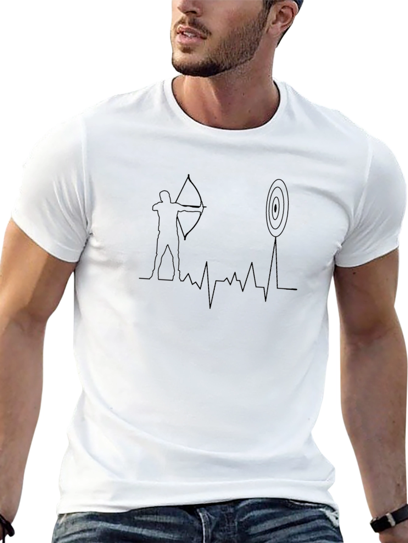 Archery Heartbeat T-Shirt - Black