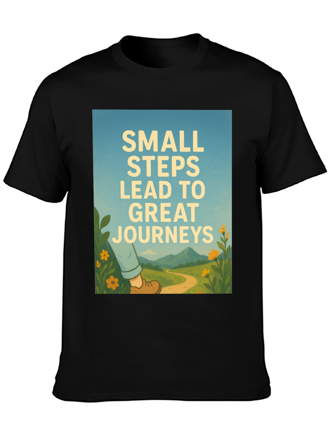 Inspirational Journey Graphic Tee - Black