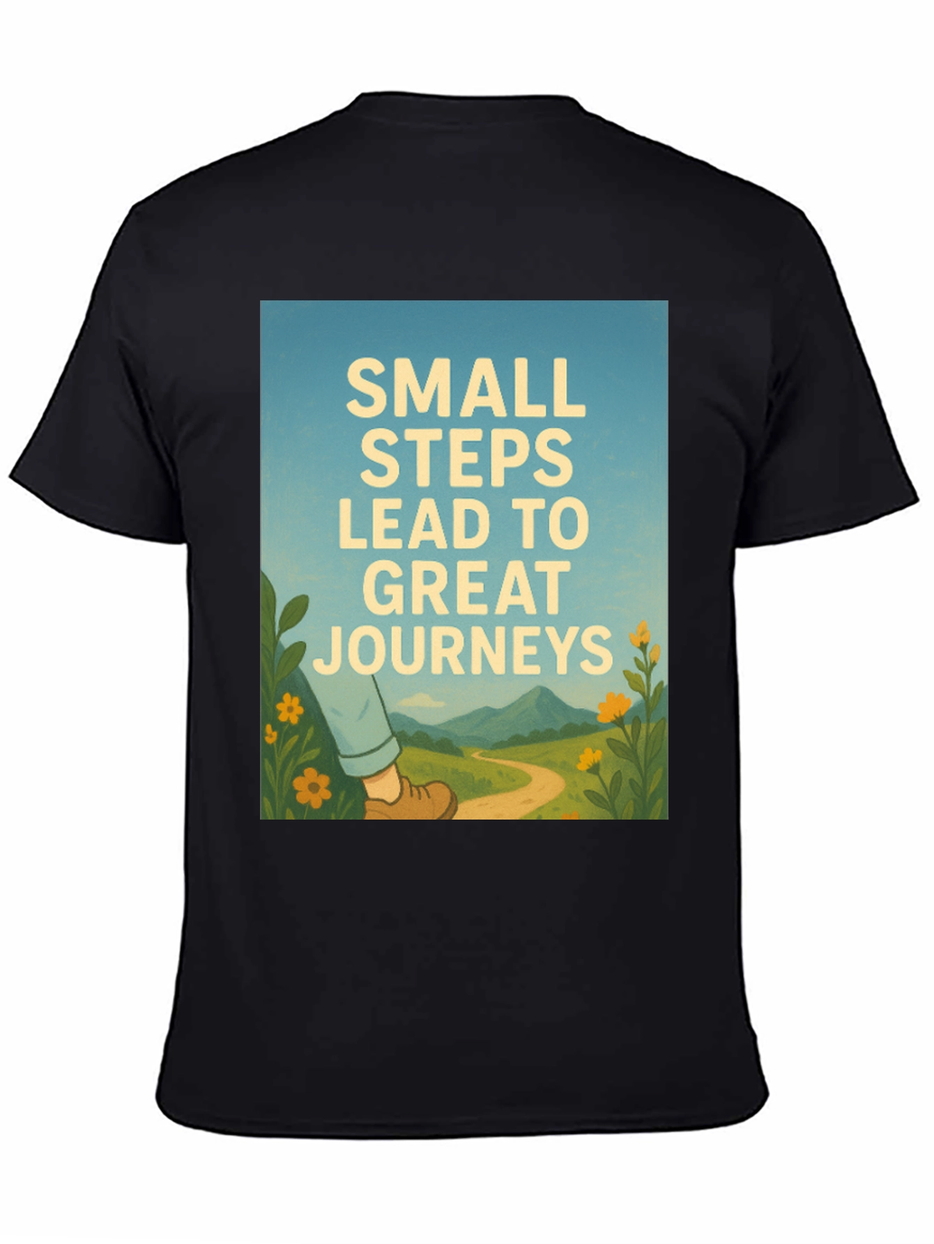 Inspirational Journey Graphic Tee - Black