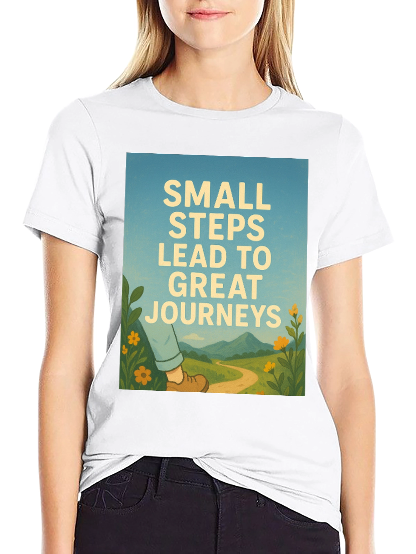 Inspirational Journey Graphic Tee - Black