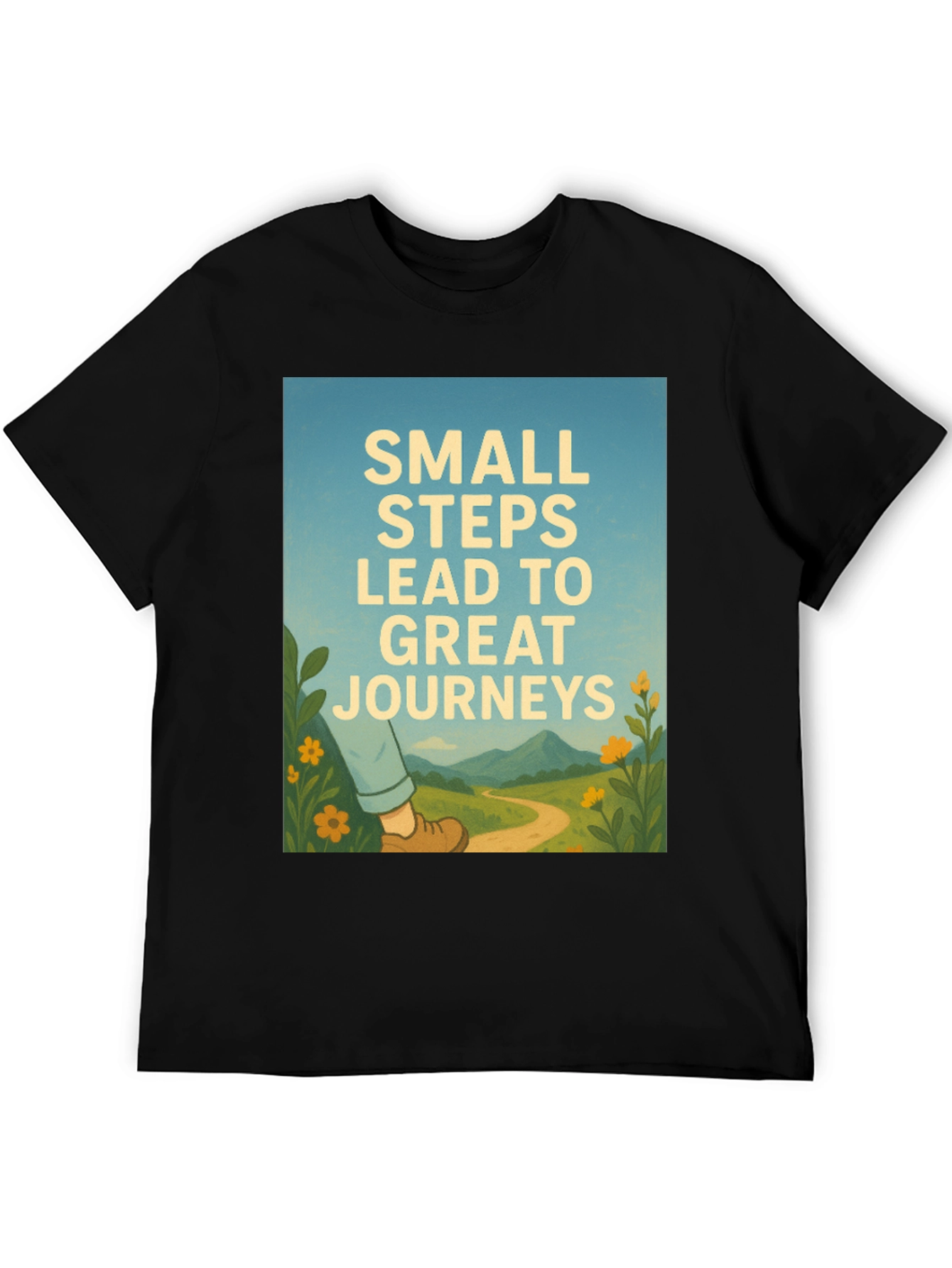 Inspirational Journey Graphic Tee - Black
