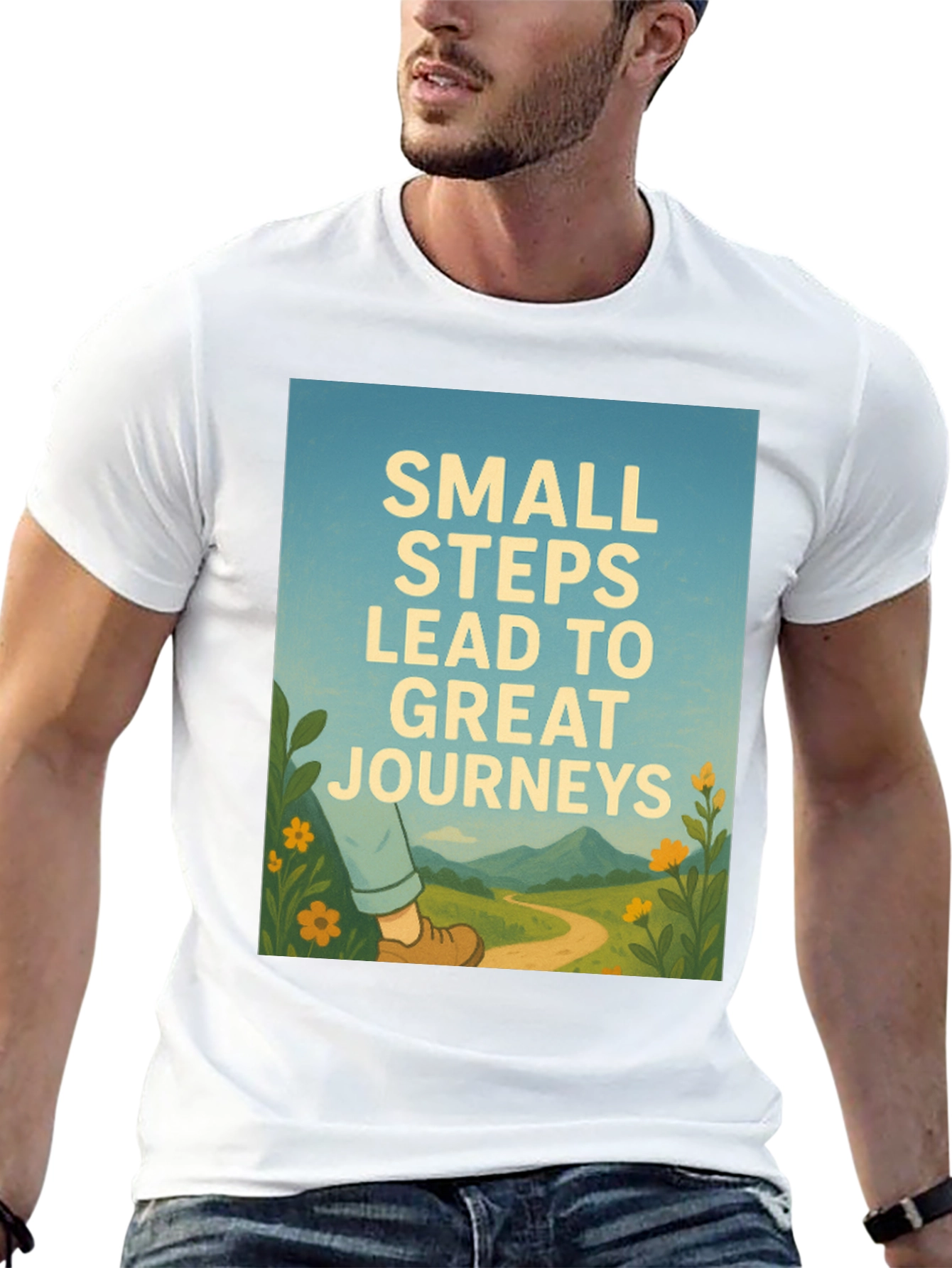 Inspirational Journey Graphic Tee - Black